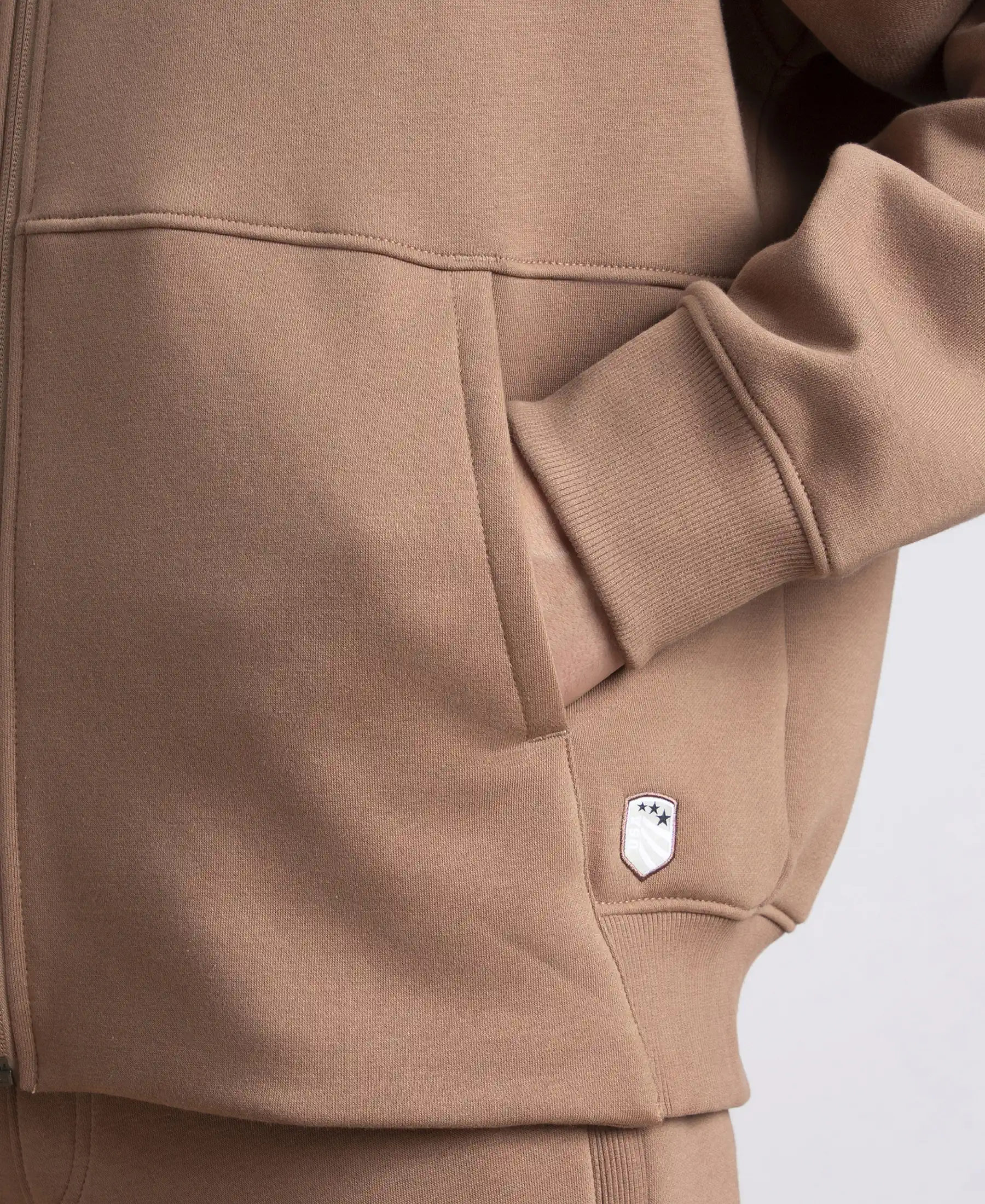 Oversized Super Combed Cotton Rich Fleece Jacket with StayWarm Technology - Brownie - Image 9