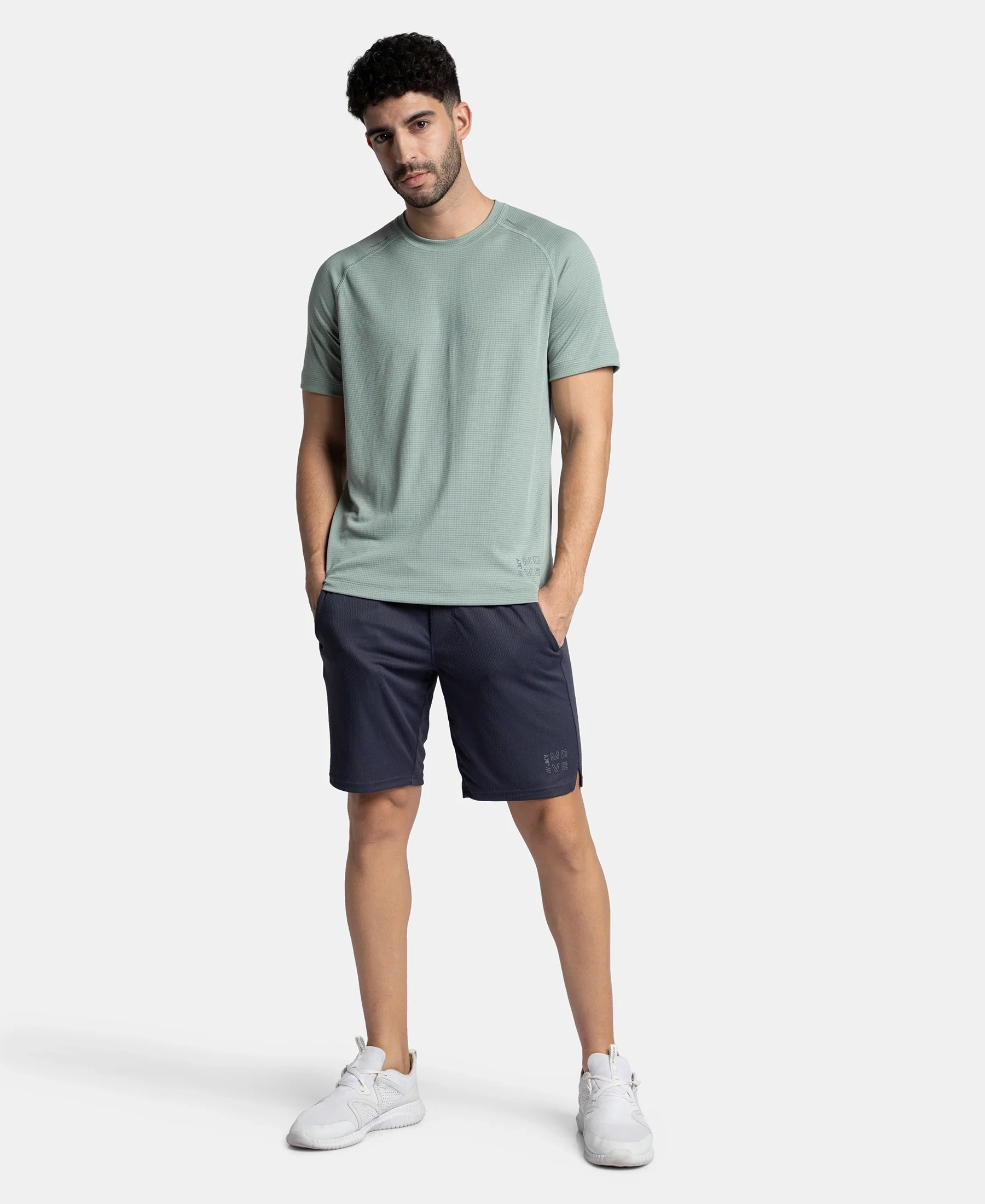 Pack of 2 Lightweight Microfiber Solid Round Neck Half Sleeve T-Shirt with Breathable Mesh - Iceberg Green & Black - Image 10