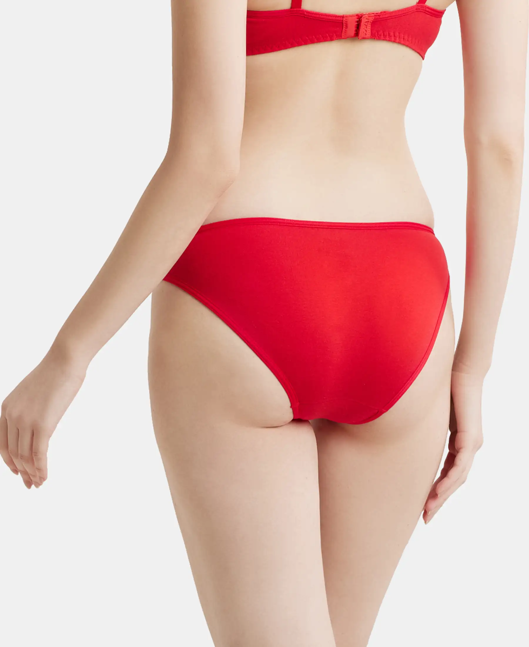 Pack of 2 Super Combed Cotton Elastane Stretch Low Waist Bikini With Concealed Waistband and StayFresh Treatment - Beet Red & Sangria Red - Image 7