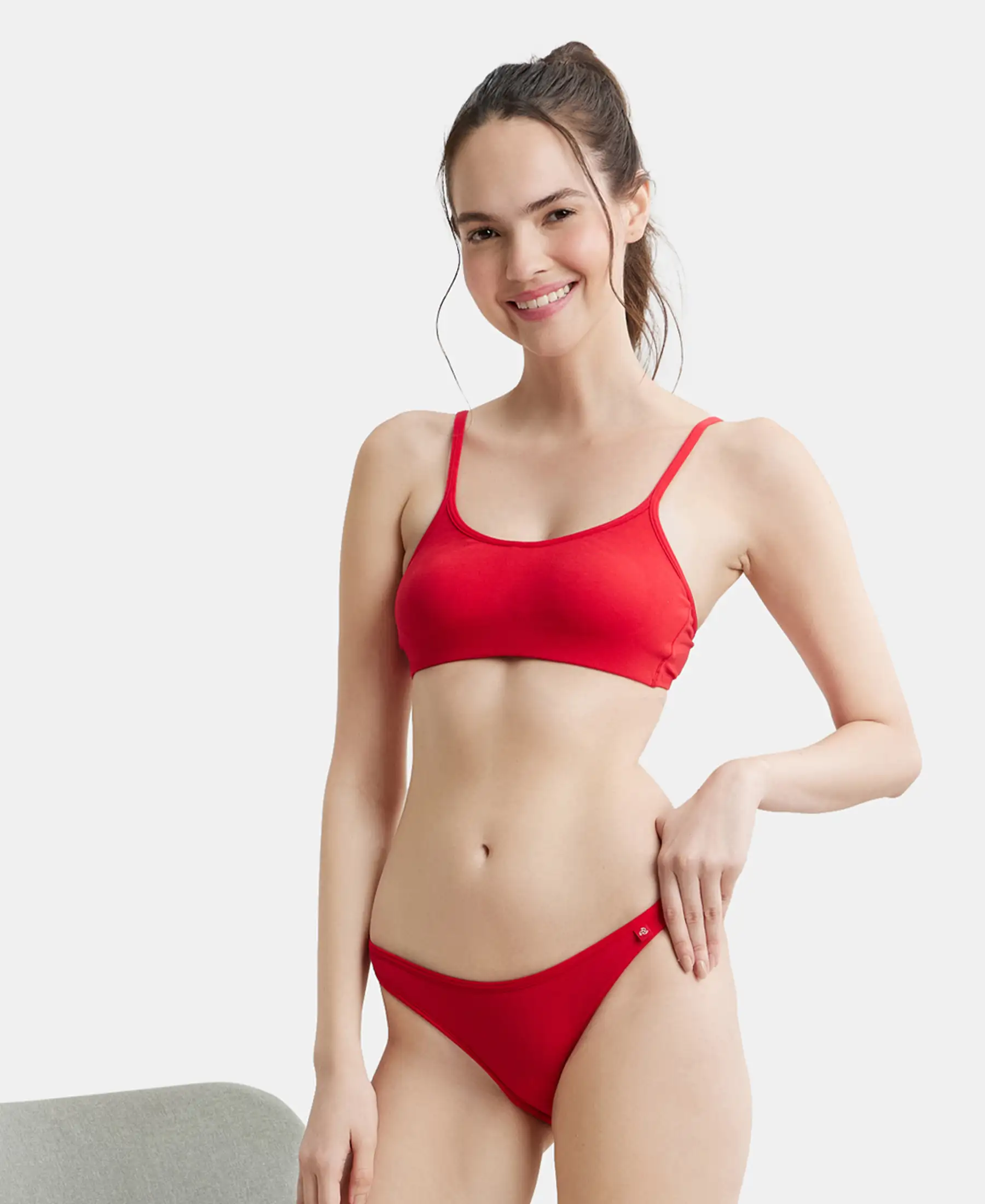 Pack of 2 Super Combed Cotton Elastane Stretch Low Waist Bikini With Concealed Waistband and StayFresh Treatment - Beet Red & Sangria Red - Image 8