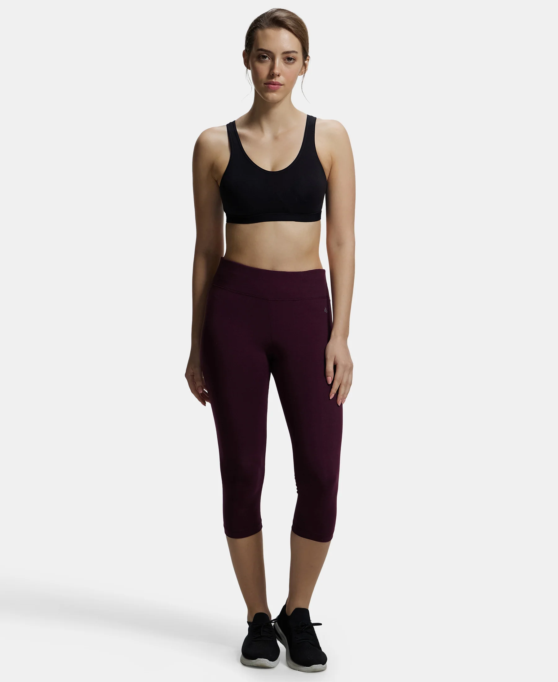 Pack of 2 Wirefree Non Padded Super Combed Cotton Elastane Stretch Full Coverage Slip-On Active Bra with Wider Straps and Moisture Move Treatment - Black and Steel Grey Melange - Image 11
