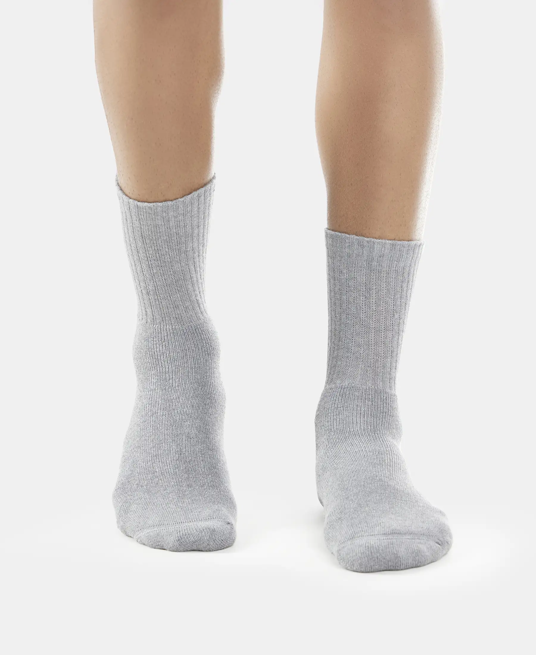 Pack of 6 Compact Cotton Terry Crew Length Socks With StayFresh Treatment - Black, Navy, Charcoal & Midgrey Melange - Image 6