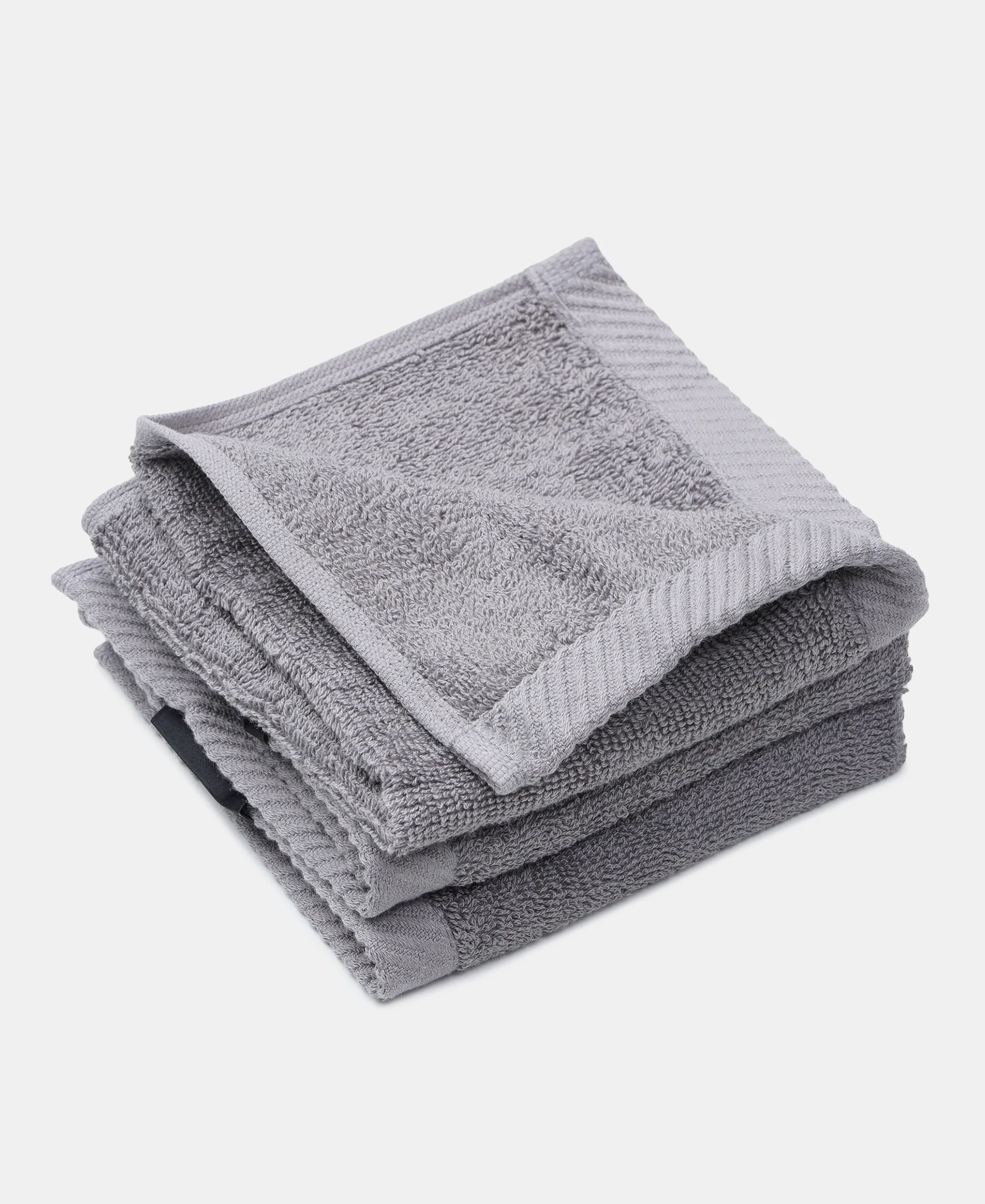 Pack of 6 Cotton Terry Ultrasoft and Durable Solid Face Towel - Grey & Burgundy - Image 4