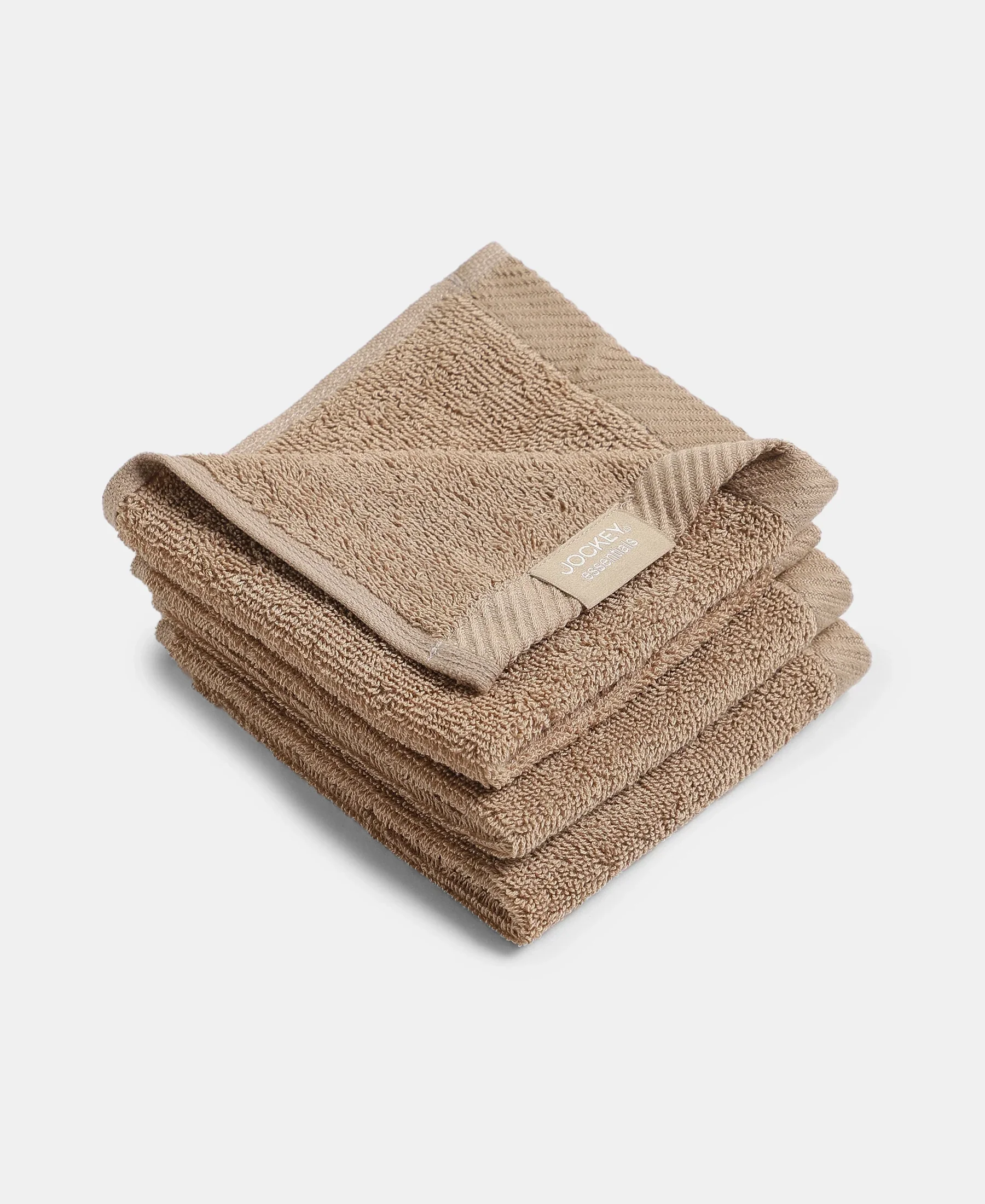 Pack of 6 Cotton Terry Ultrasoft and Durable Solid Face Towel - Grey & Camel - Image 3