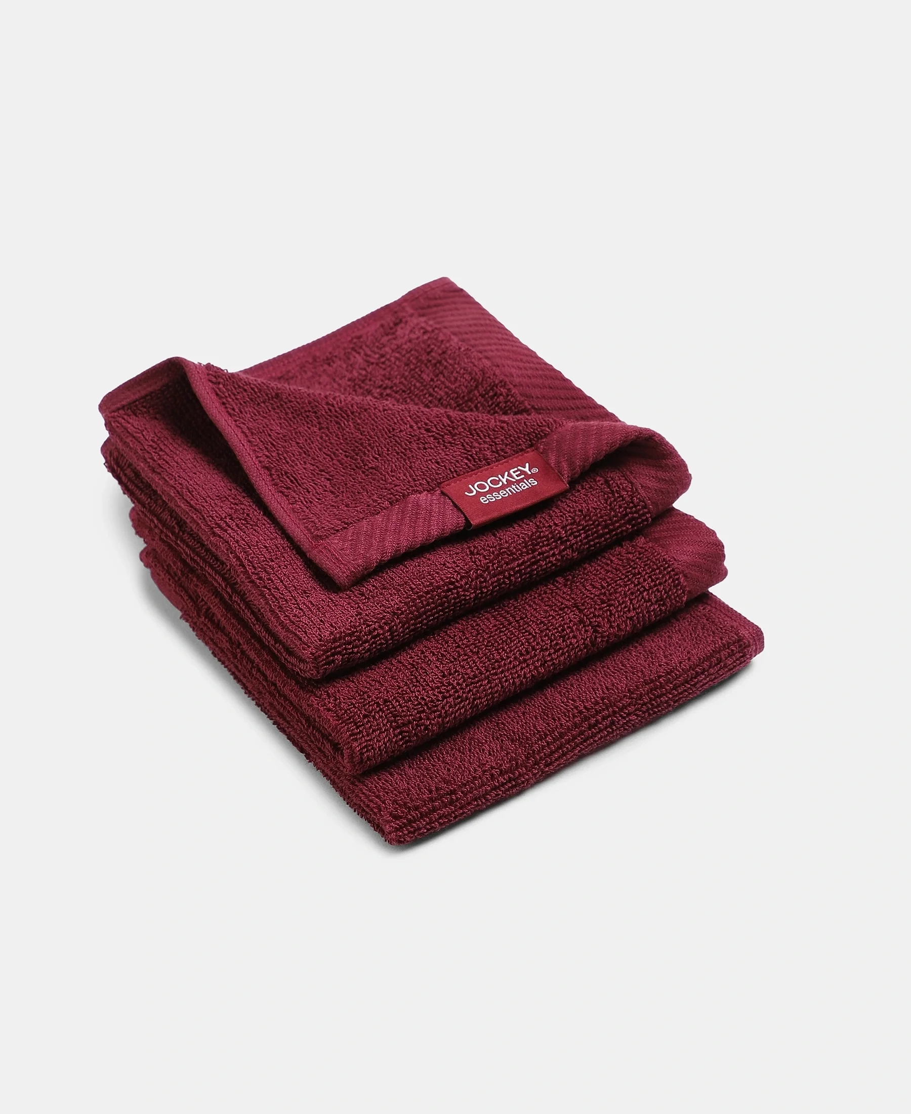 Pack of 6 Cotton Terry Ultrasoft and Durable Solid Face Towel - Navy & Burgundy - Image 3