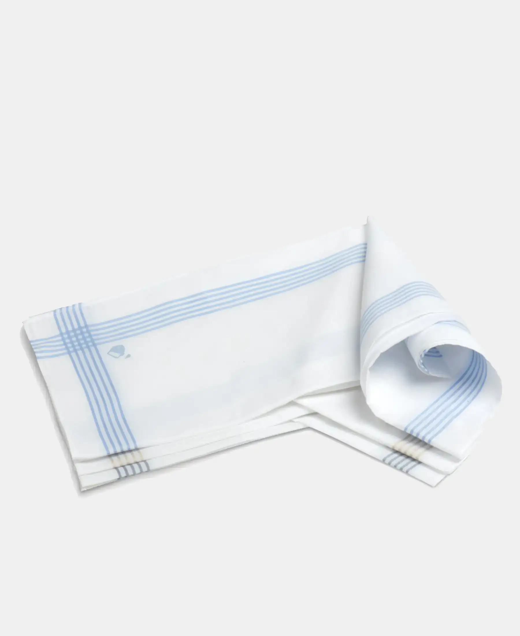 Pack of 6 Super Combed Cotton Striped Border Handkerchief with Stay Fresh Properties - White - Image 4