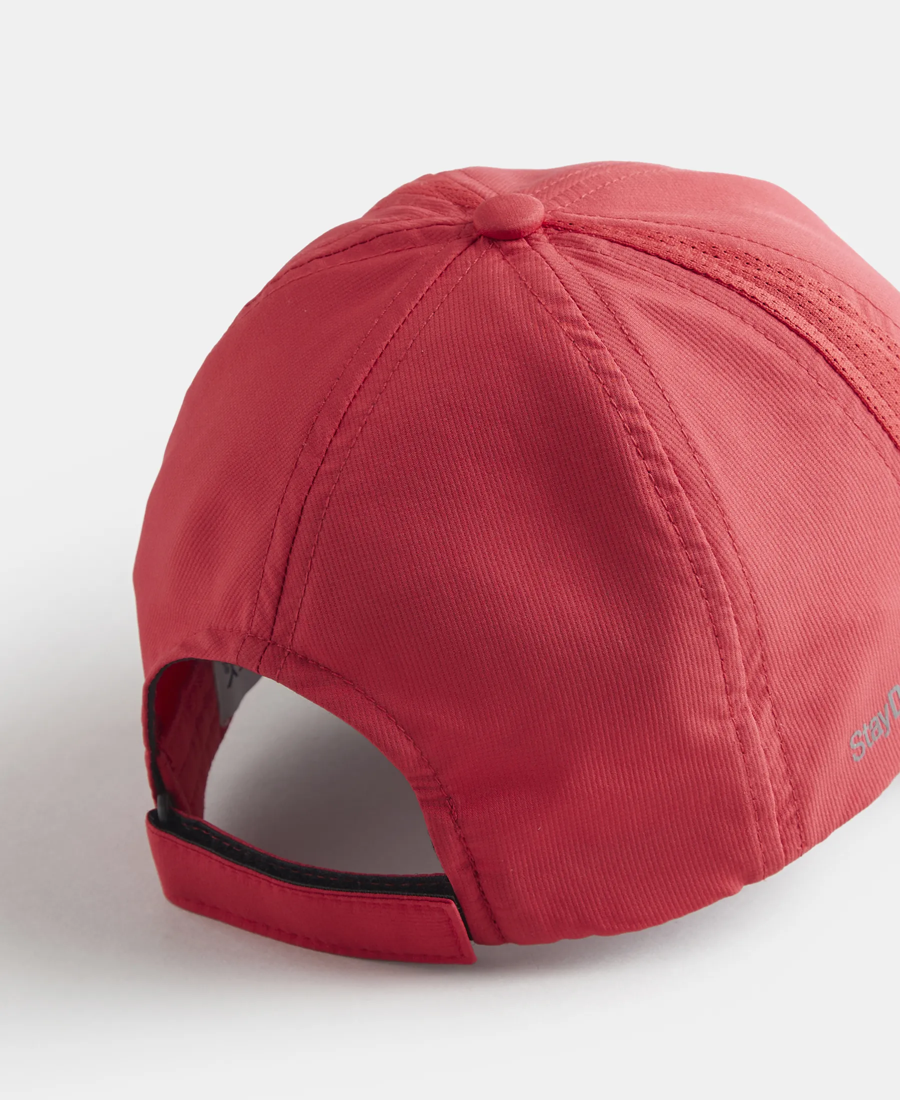 Polyester Solid Cap with Adjustable Back Closure and StayDry Technology - Bright Red - Image 3