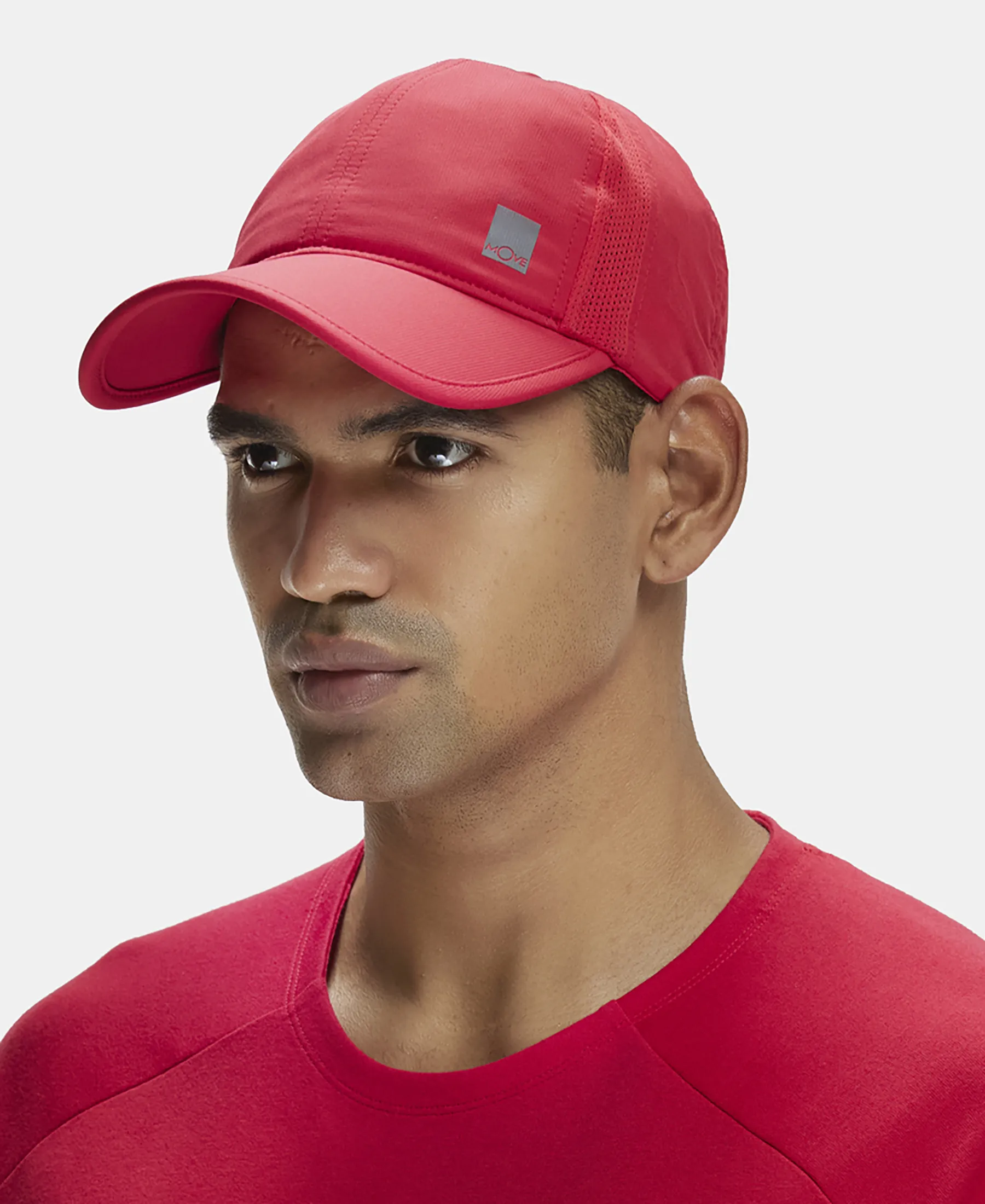 Polyester Solid Cap with Adjustable Back Closure and StayDry Technology - Bright Red - Image 4