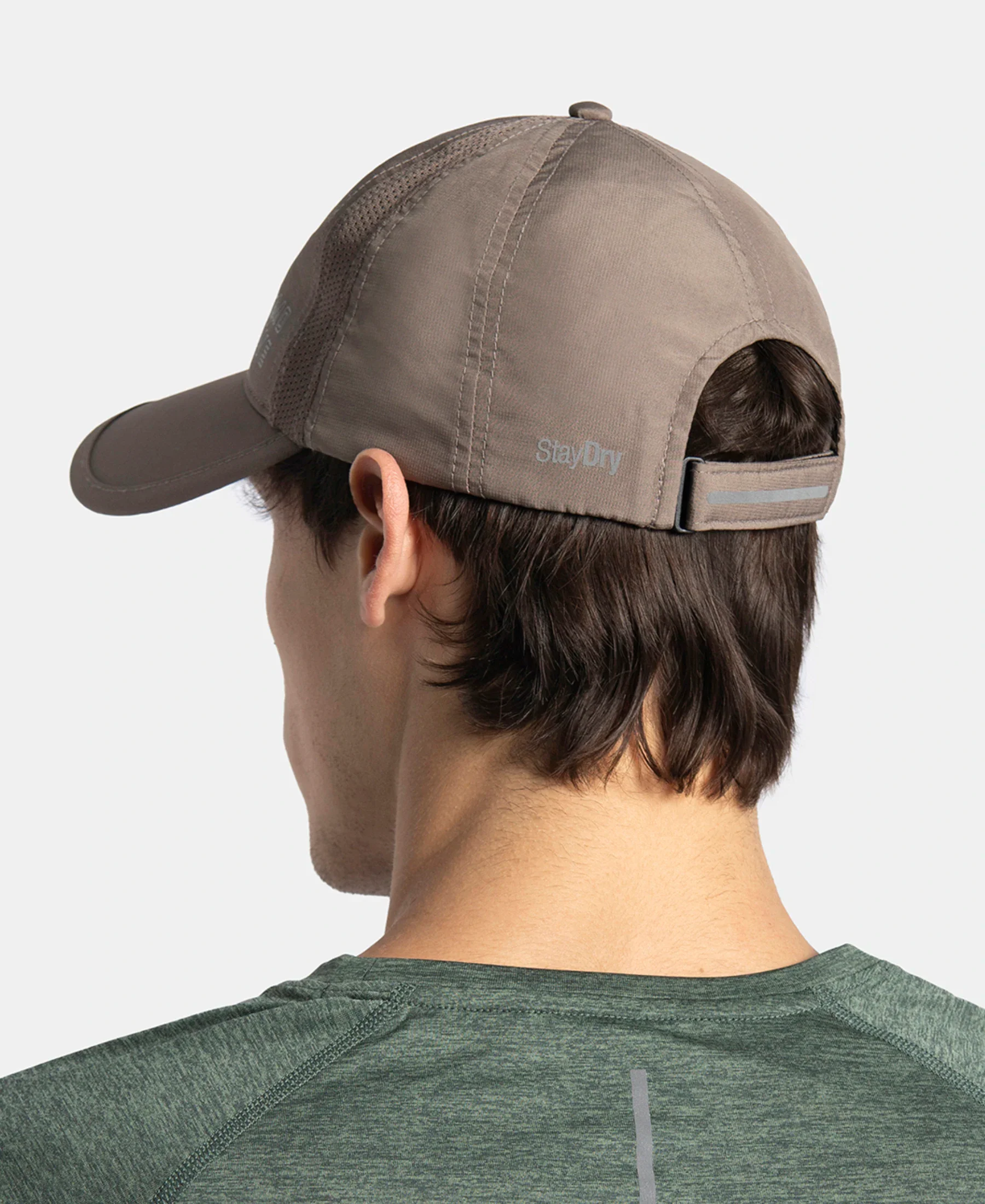 Polyester Solid Cap with Adjustable Back Closure and StayDry Technology - Dark Khaki - Image 6