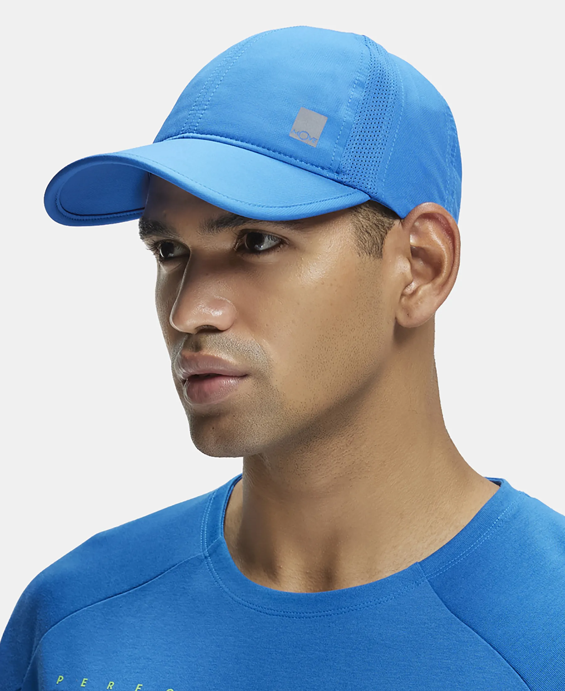 Polyester Solid Cap with Adjustable Back Closure and StayDry Technology - Move Blue - Image 4