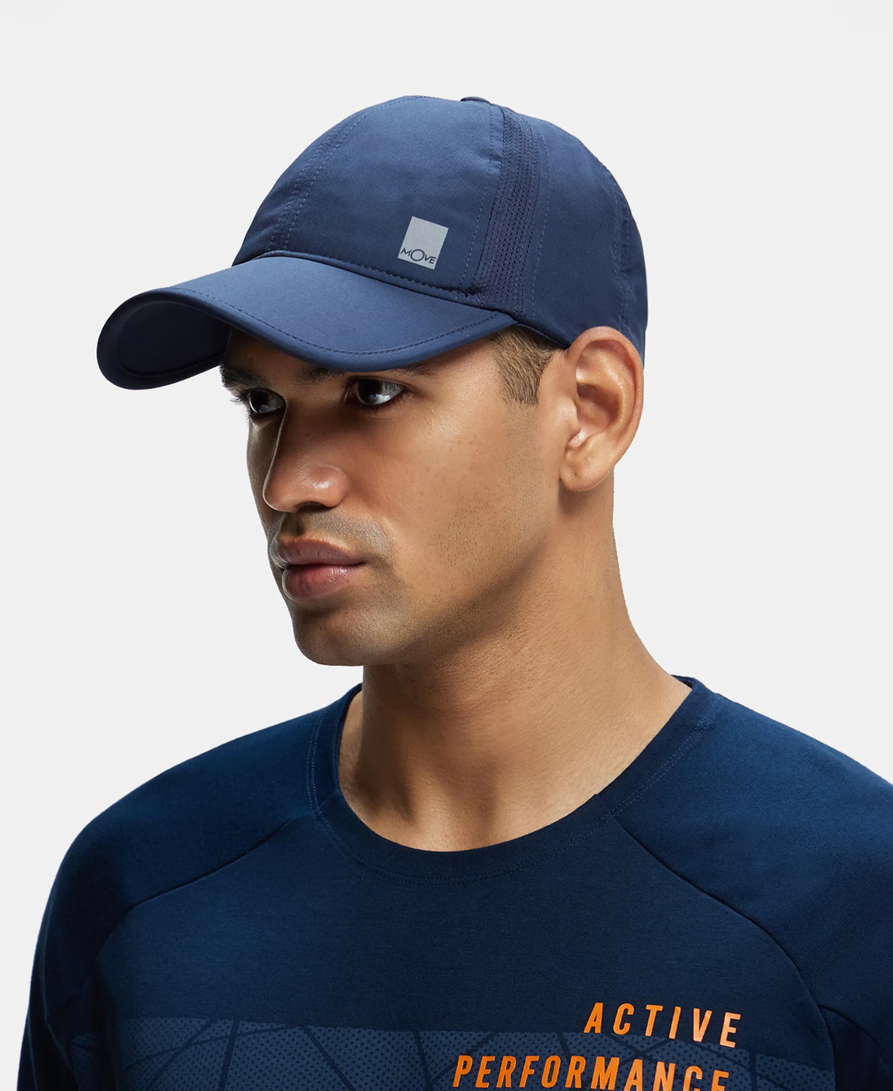 Polyester Solid Cap with Adjustable Back Closure and StayDry Technology - Navy - Image 4