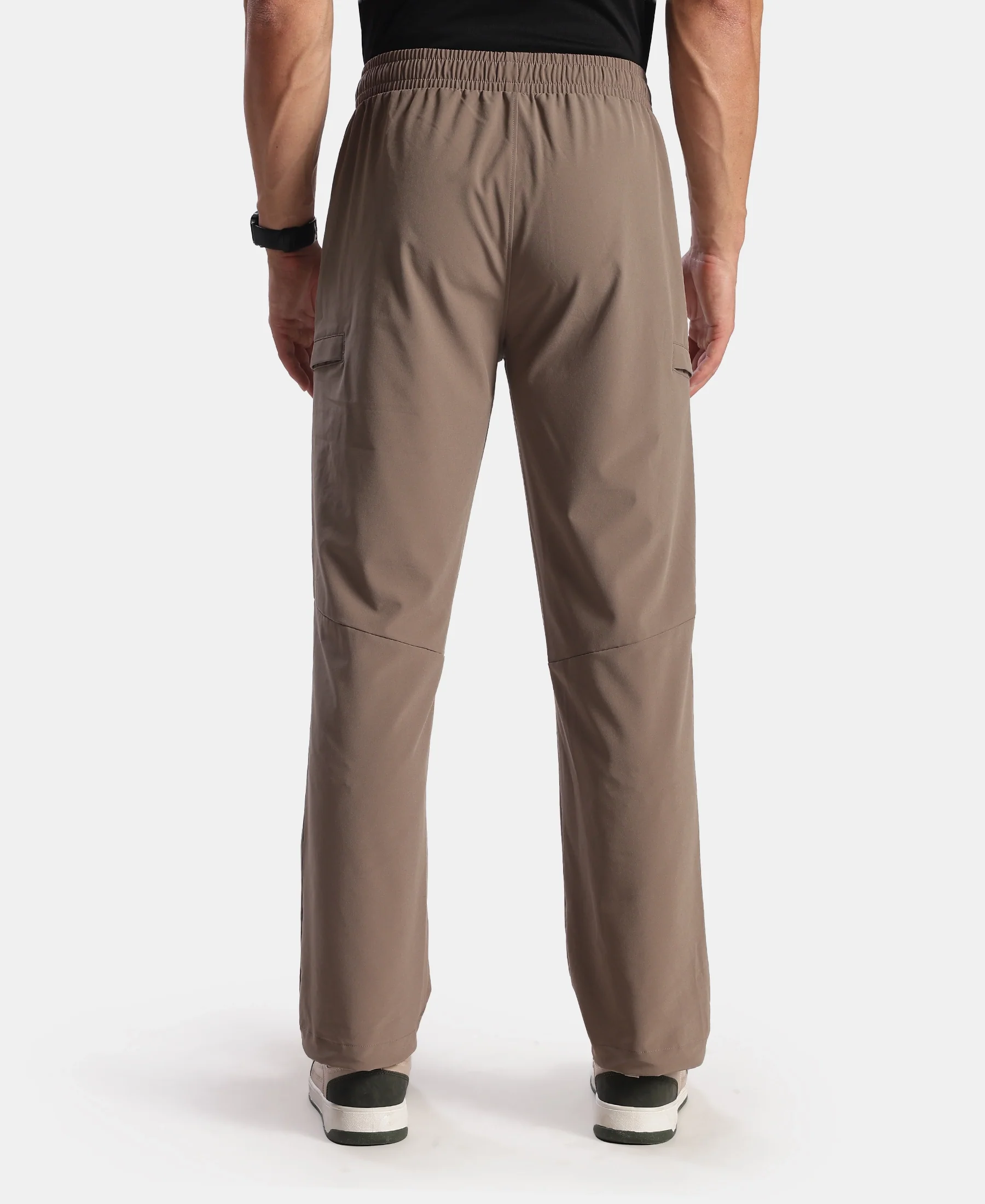 Recycled Microfiber Elastane Stretch Cargo Trackpant with StayFresh Treatment - Dark Khaki - Image 3