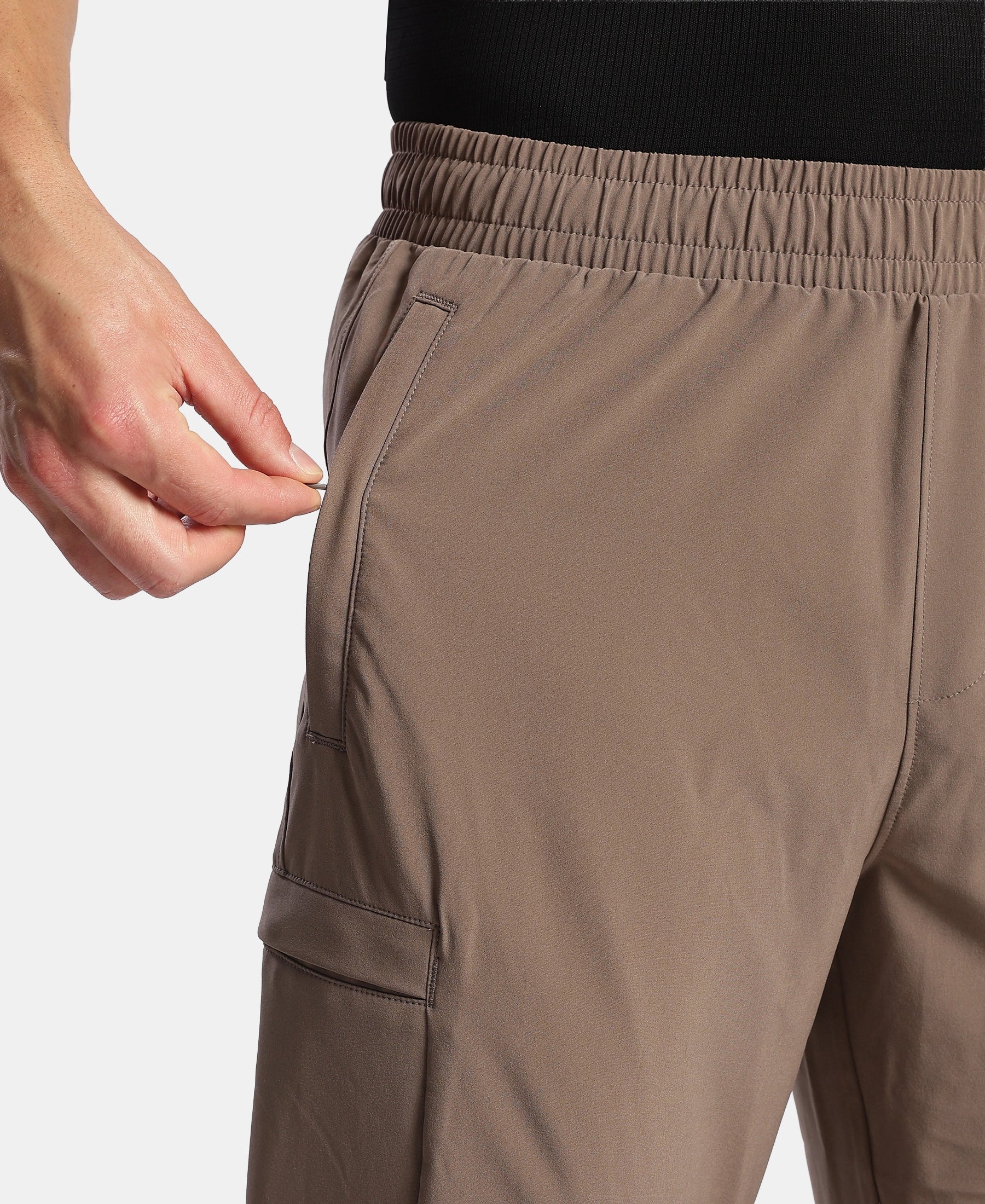 Recycled Microfiber Elastane Stretch Cargo Trackpant with StayFresh Treatment - Dark Khaki - Image 7