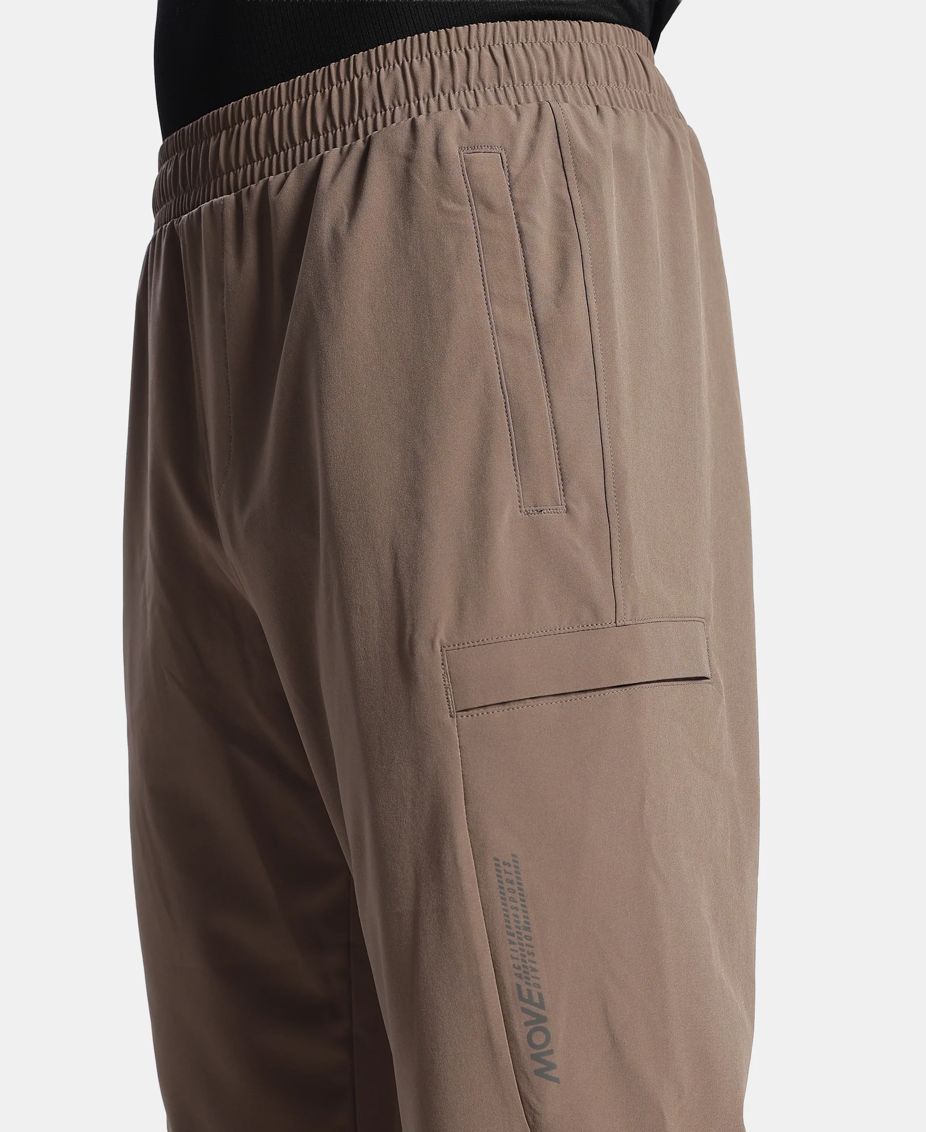 Recycled Microfiber Elastane Stretch Cargo Trackpant with StayFresh Treatment - Dark Khaki - Image 8
