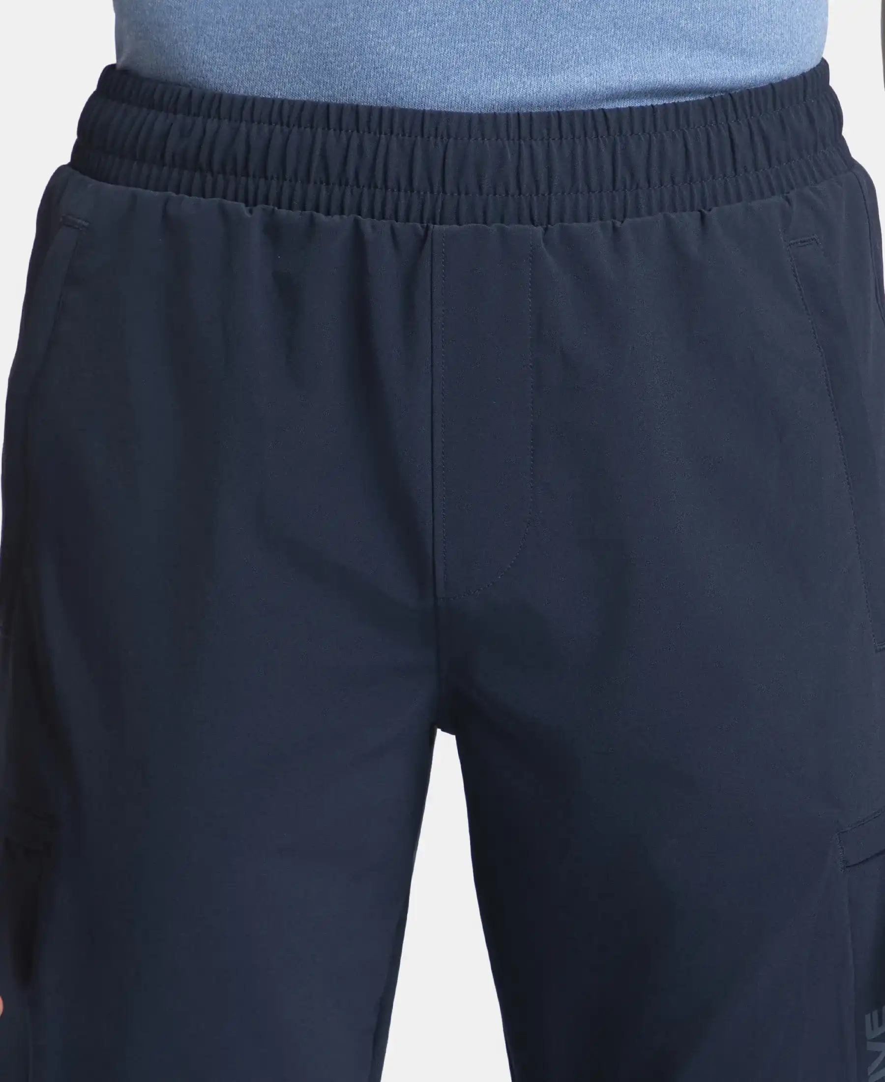 Recycled Microfiber Elastane Stretch Cargo Trackpant with StayFresh Treatment - Navy - Image 6