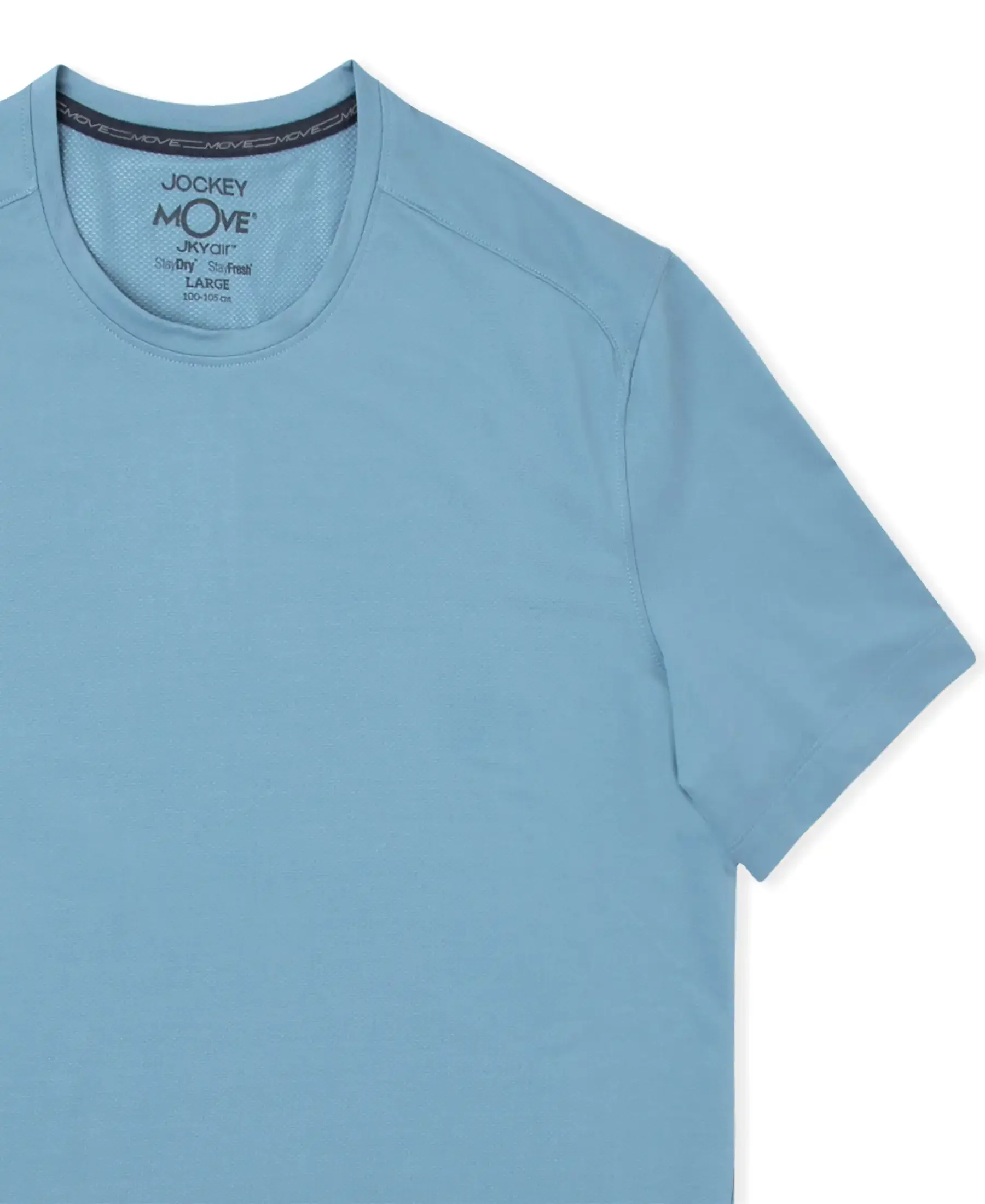 Recycled Microfiber Elastane Stretch Fabric Round Neck Half Sleeve Breathable Mesh T-Shirt - Provincial Blue - Image 11