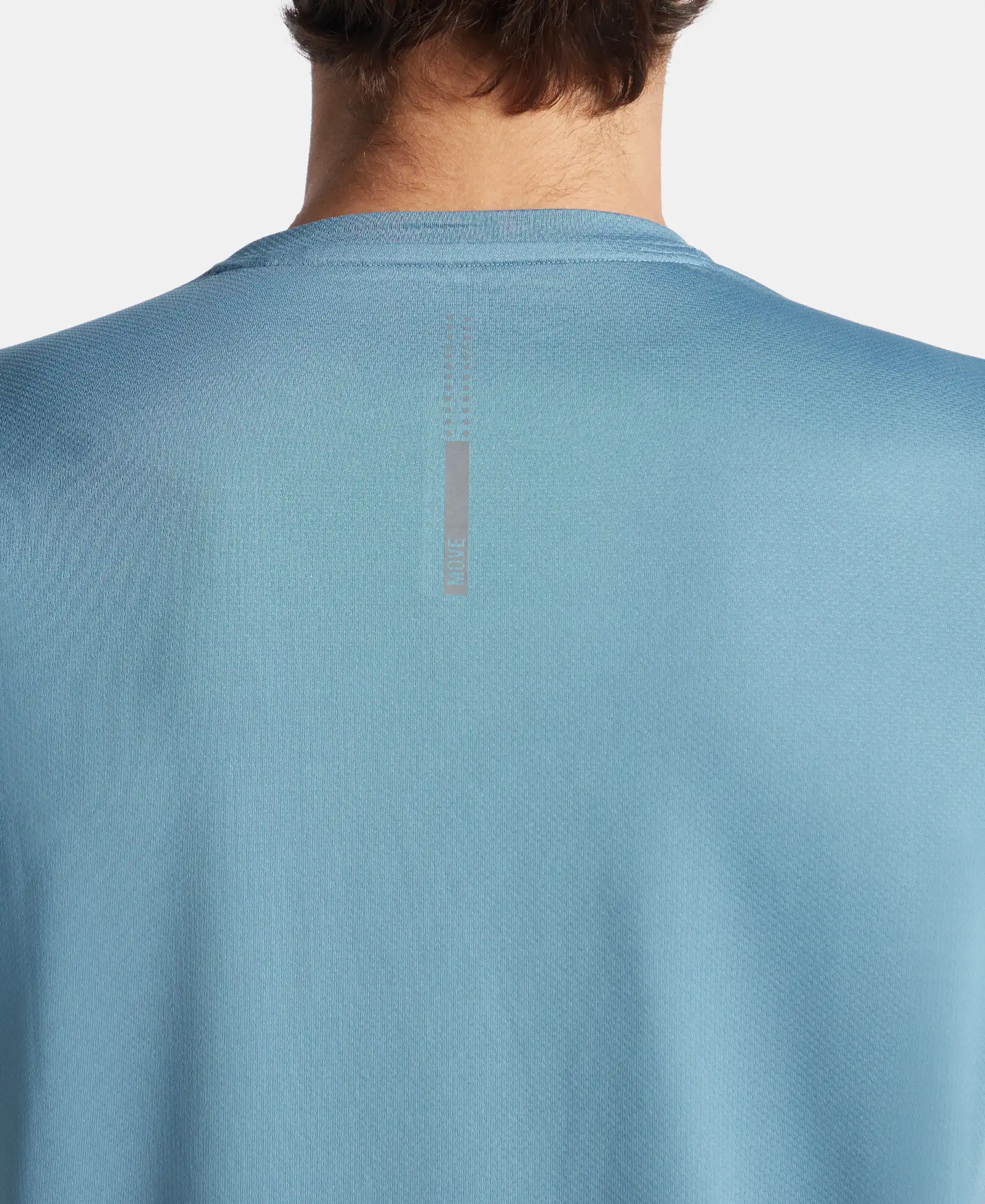 Recycled Microfiber Elastane Stretch Fabric Round Neck Half Sleeve Breathable Mesh T-Shirt - Provincial Blue - Image 8