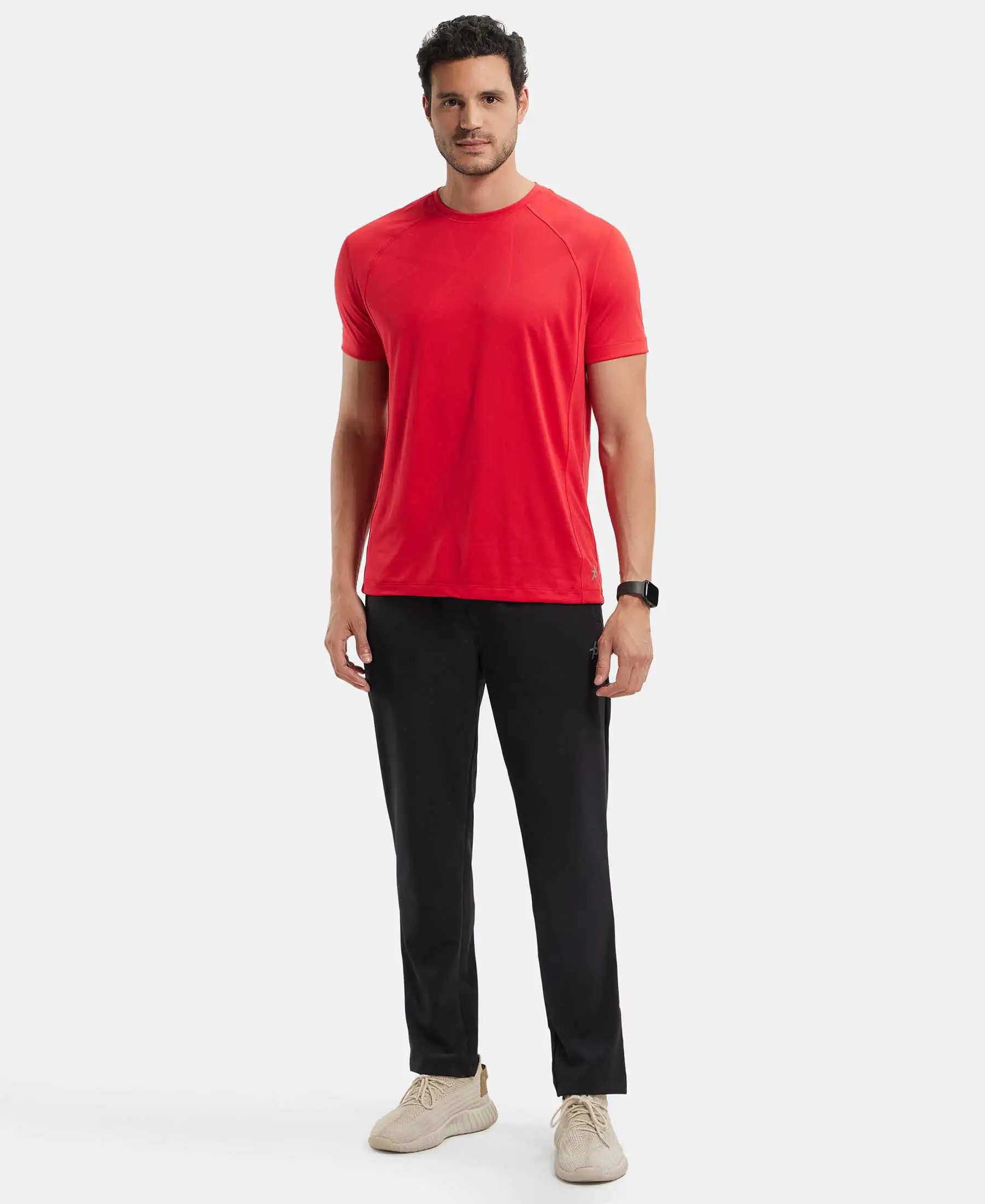 Recycled Microfiber Elastane Stretch Trackpant with Zipper Pockets and StayFresh Treatment - Black - Image 4