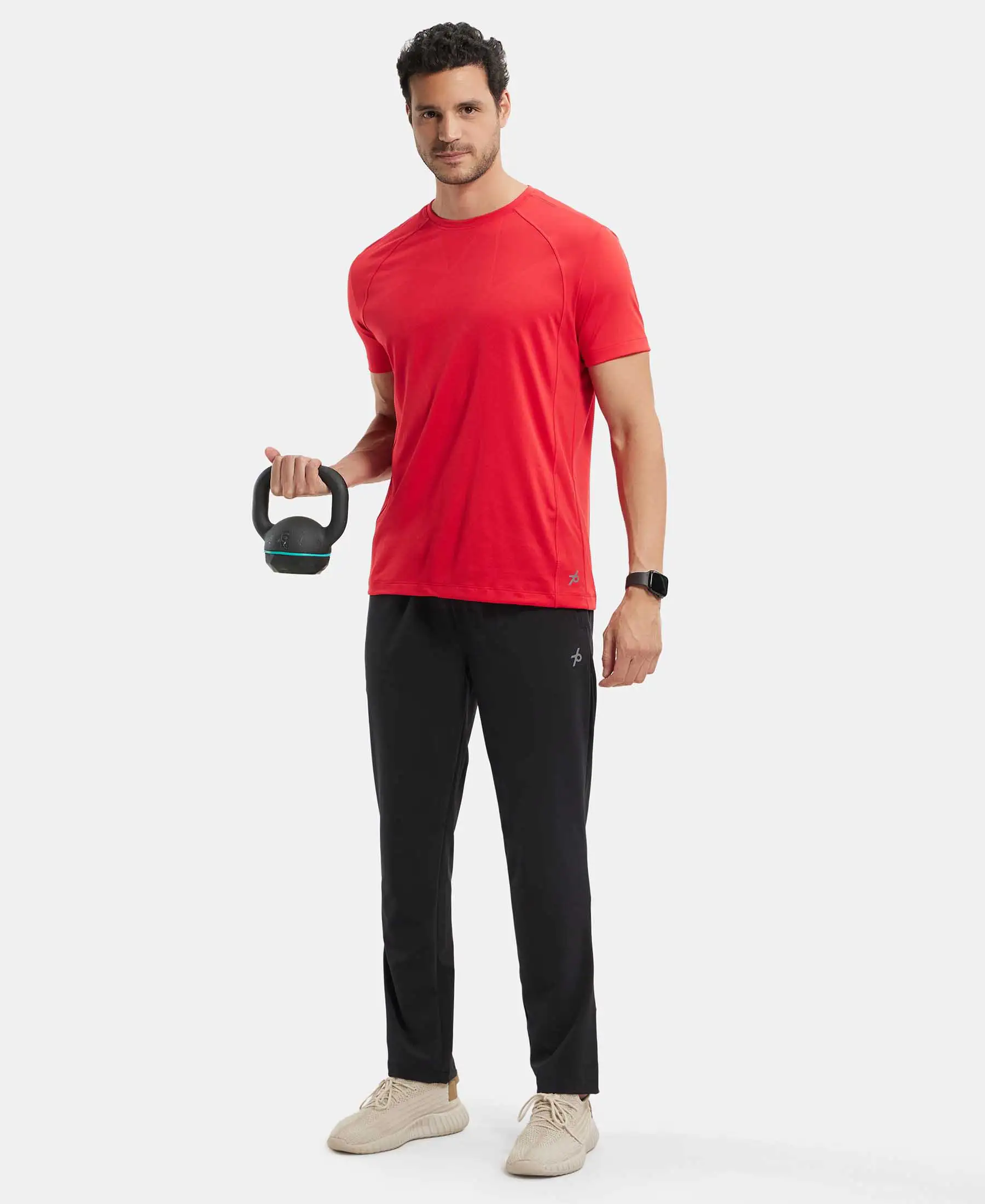 Recycled Microfiber Elastane Stretch Trackpant with Zipper Pockets and StayFresh Treatment - Black - Image 6