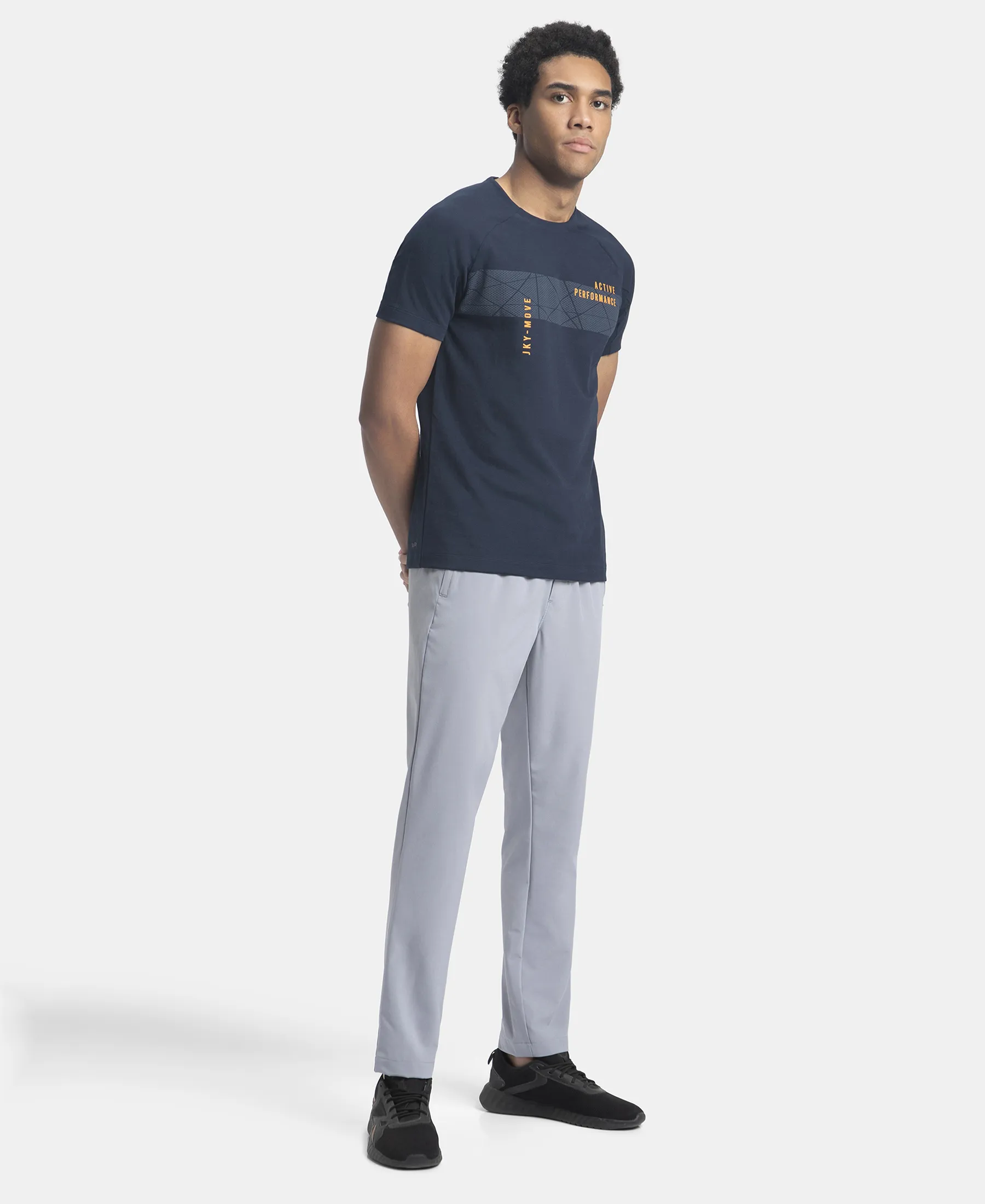 Recycled Microfiber Elastane Stretch Trackpant with Zipper Pockets and StayFresh Treatment - CP Grey - Image 4