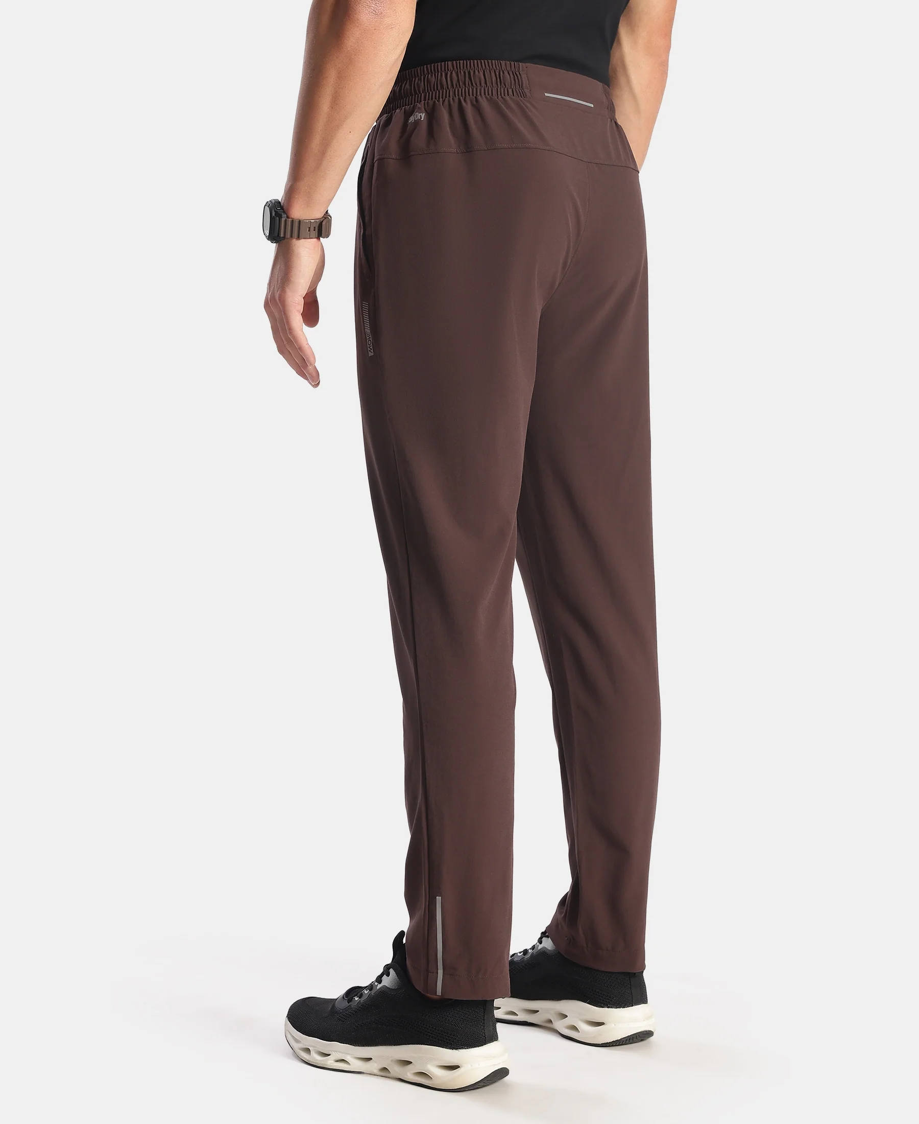 Recycled Microfiber Elastane Stretch Trackpant with Zipper Pockets and StayFresh Treatment - Java - Image 3