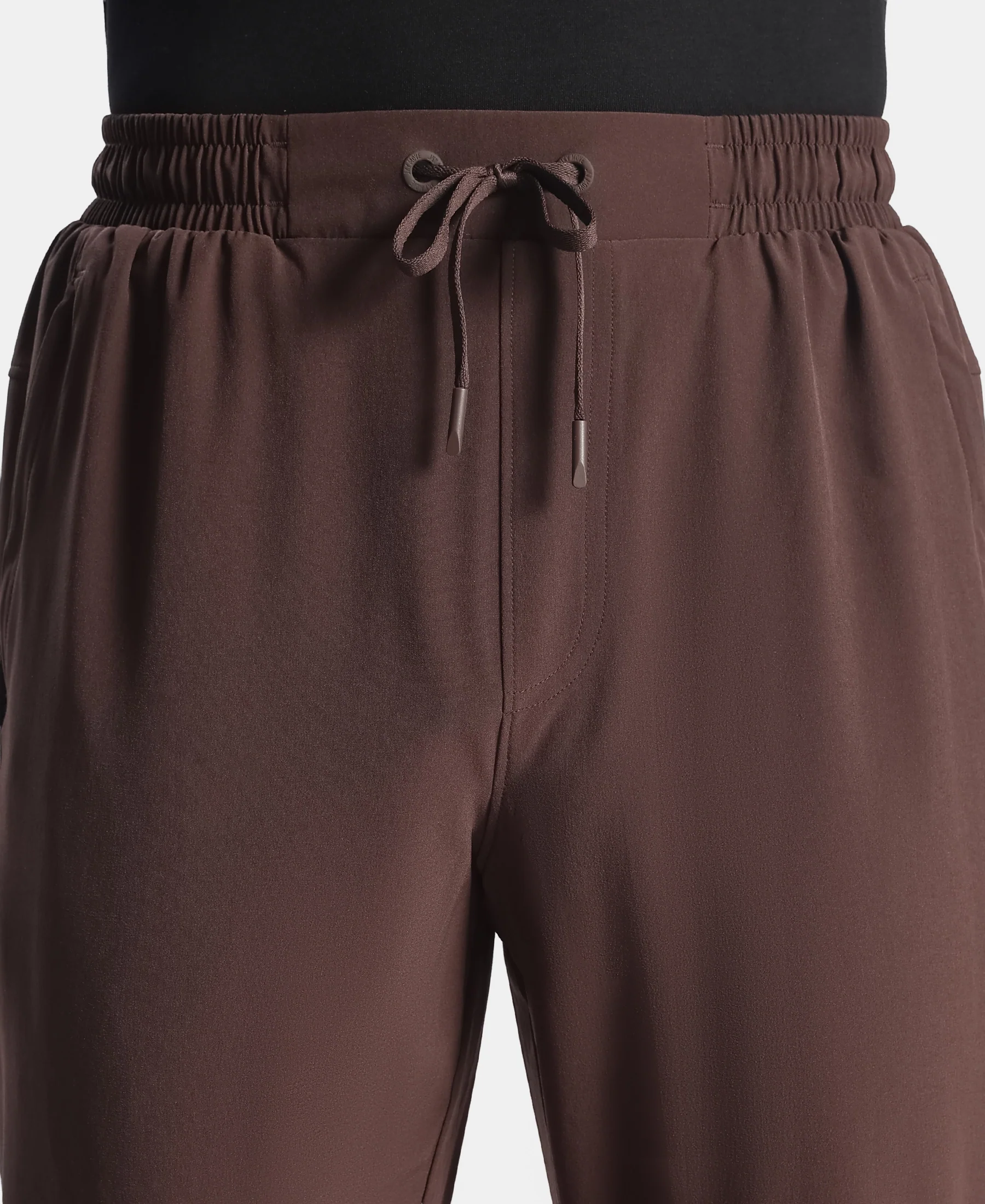 Recycled Microfiber Elastane Stretch Trackpant with Zipper Pockets and StayFresh Treatment - Java - Image 7