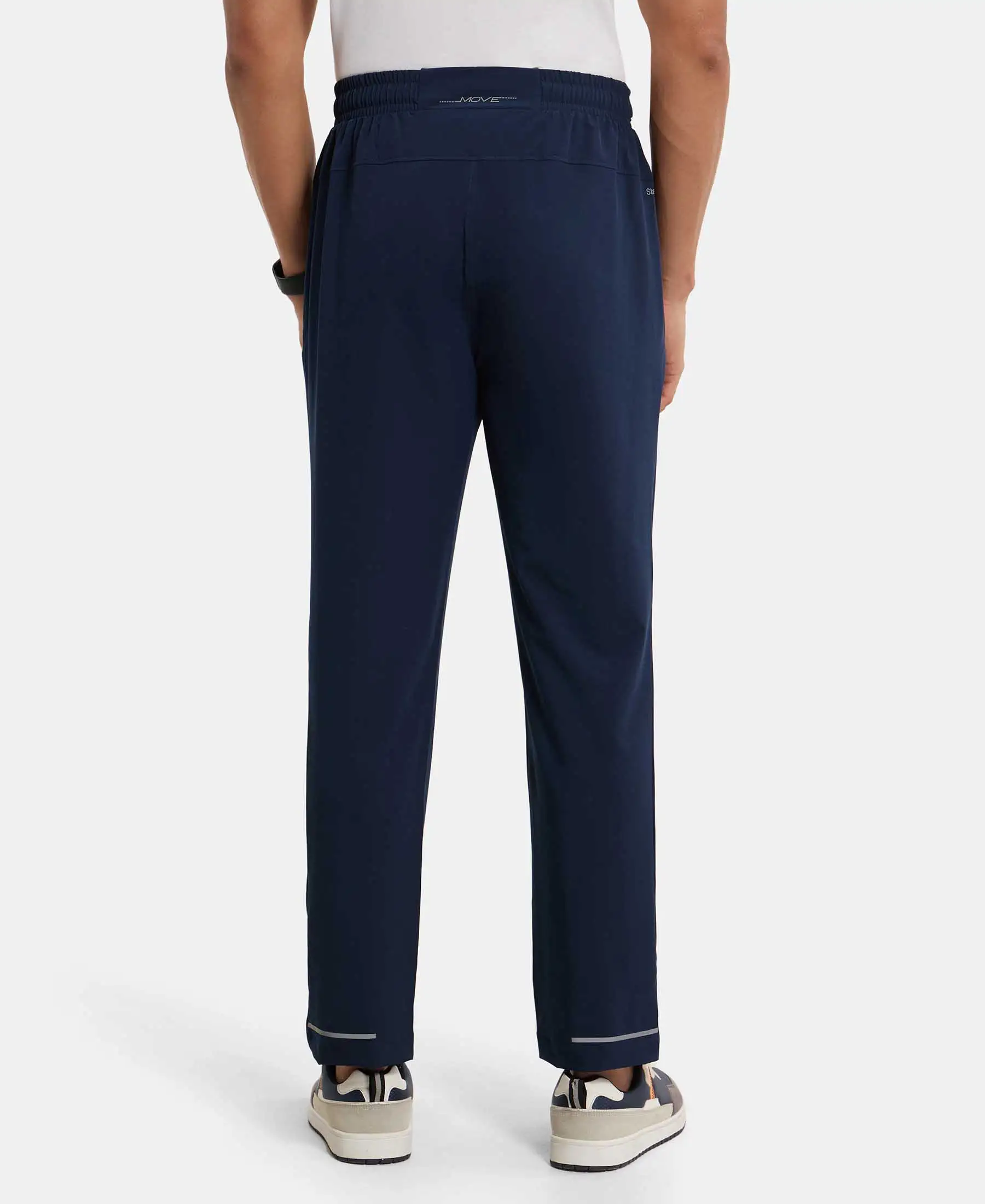 Recycled Microfiber Elastane Stretch Trackpant with Zipper Pockets and StayFresh Treatment - Navy - Image 3