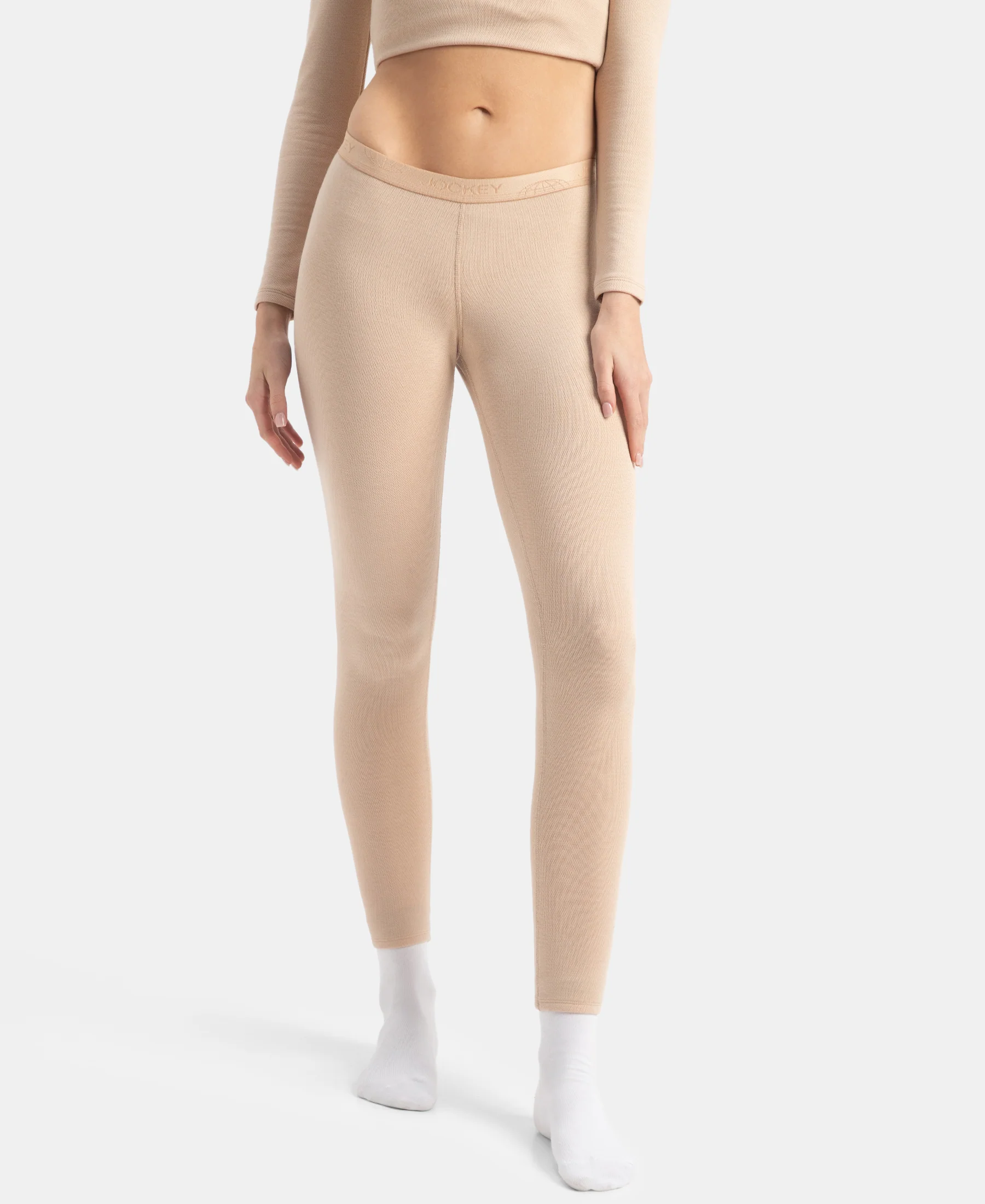 Ultra Warmth Soft Touch Microfiber Elastane Stretch Fleece Fabric Thermal Leggings with StayWarm Technology - Skin