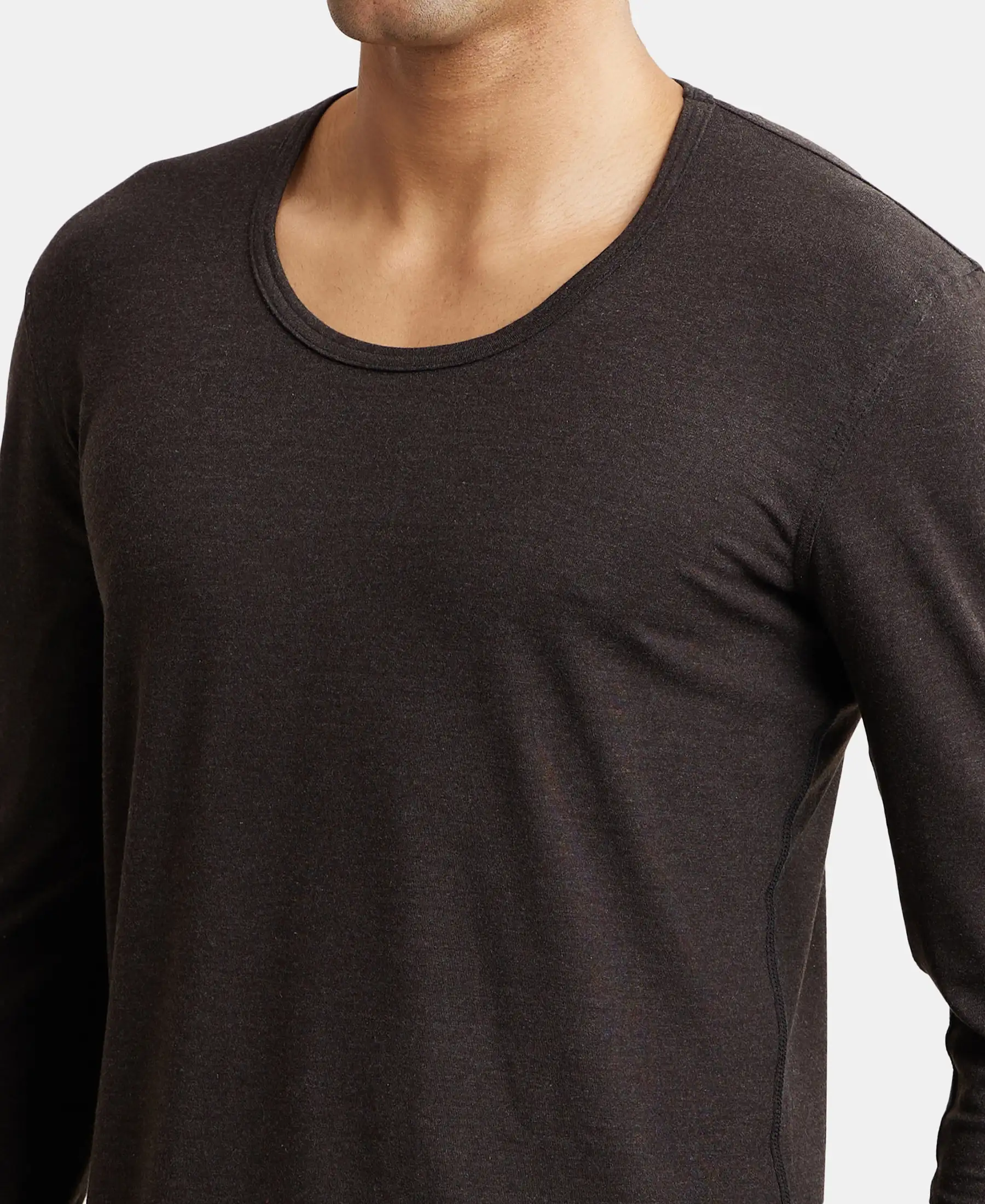 Warmth Soft Touch Microfiber Elastane Stretch Full Sleeve Thermal Undershirt with StayWarm Technology - Black - Image 6