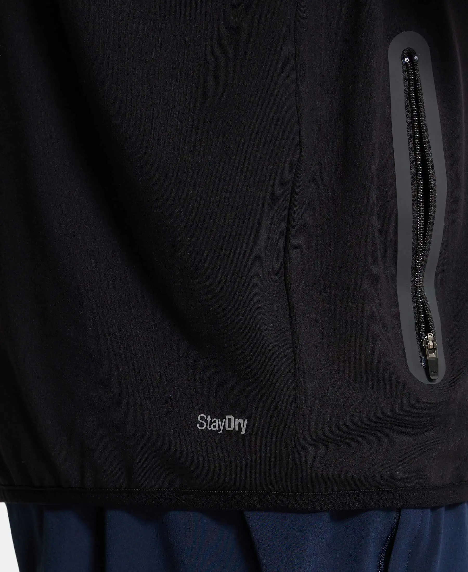 Soft Touch Microfiber Elastane Stretch Jacket with Thumbhole Styling - Black - Image 7