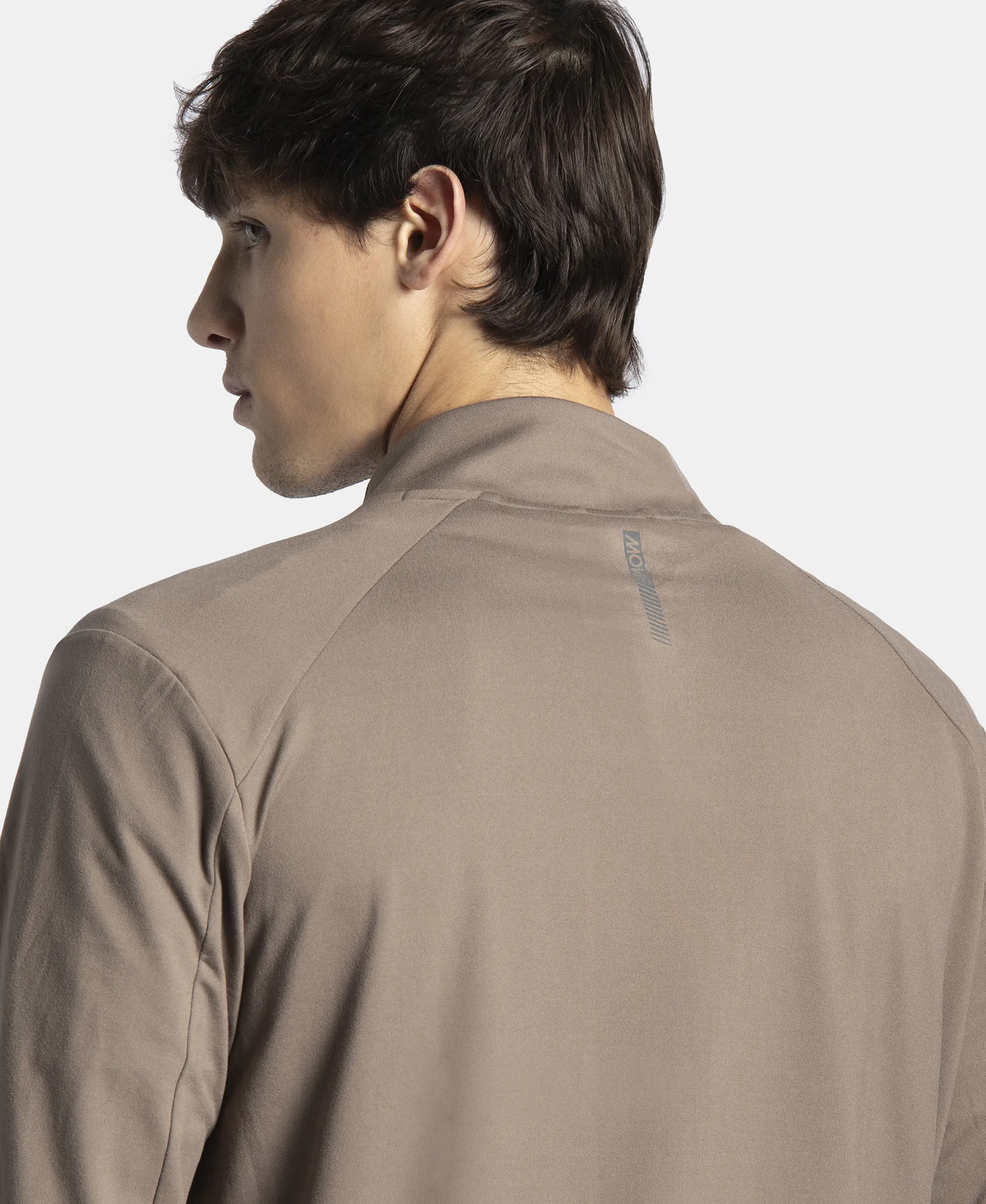 Soft Touch Microfiber Elastane Stretch Jacket with Thumbhole Styling - Dark Khaki - Image 8