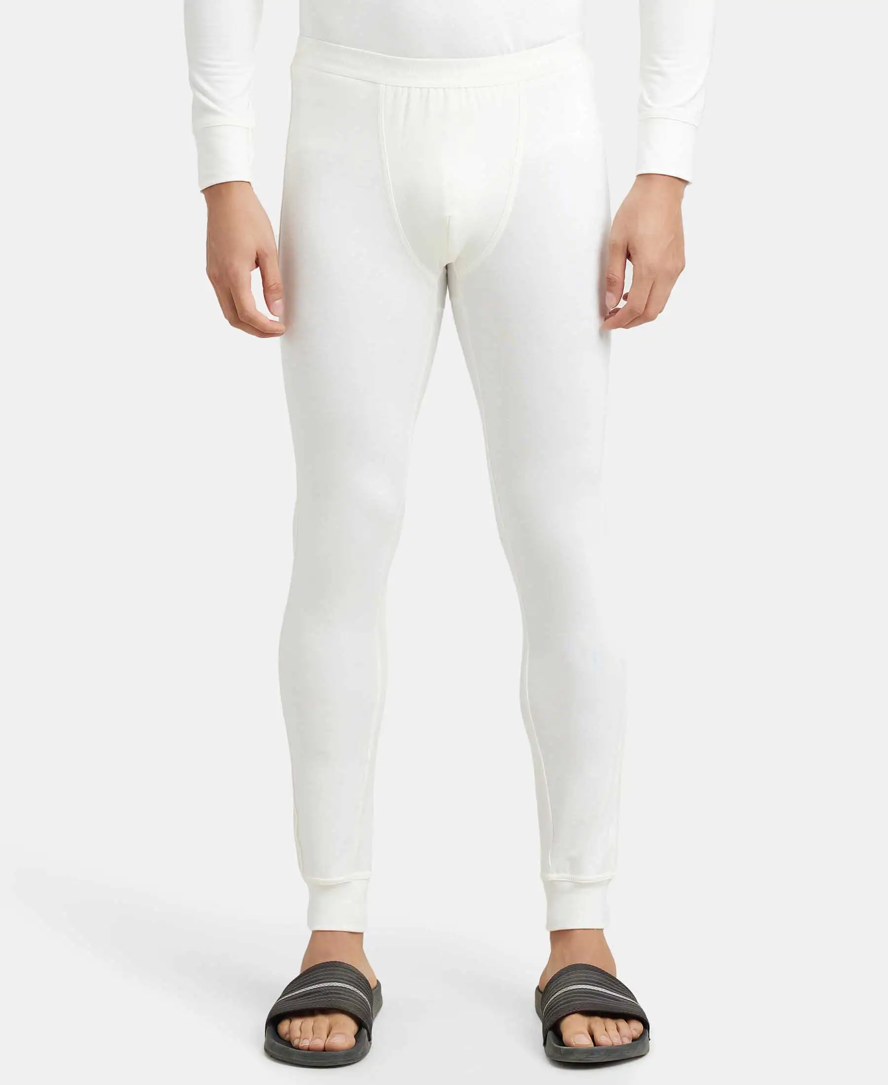 Warmth Soft Touch Microfiber Elastane Stretch Thermal Long Johns with StayWarm Technology - White