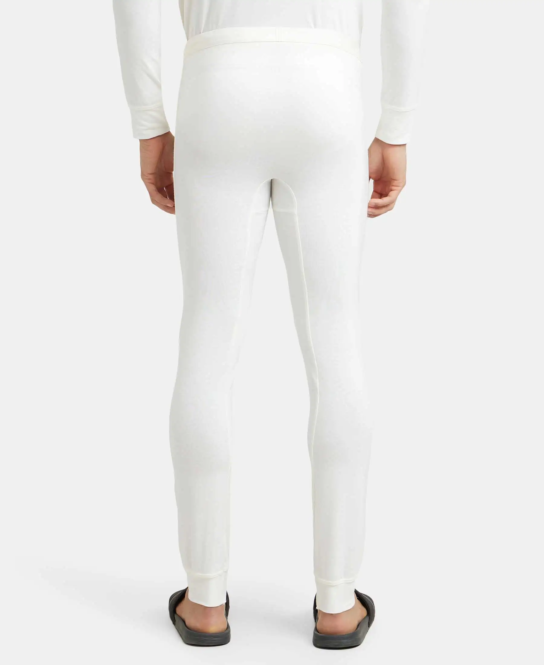Warmth Soft Touch Microfiber Elastane Stretch Thermal Long Johns with StayWarm Technology - White - Image 3