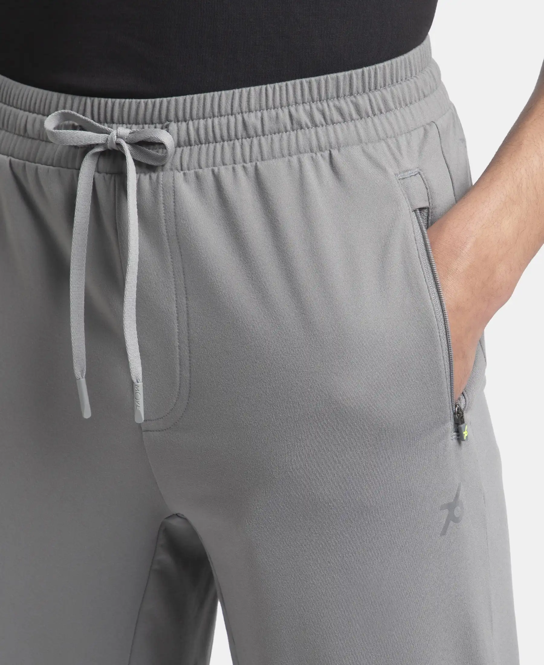 Soft Touch Microfiber Elastane Stretch Trackpant with Side Pockets and StayFresh Treatment - CP Grey - Image 7