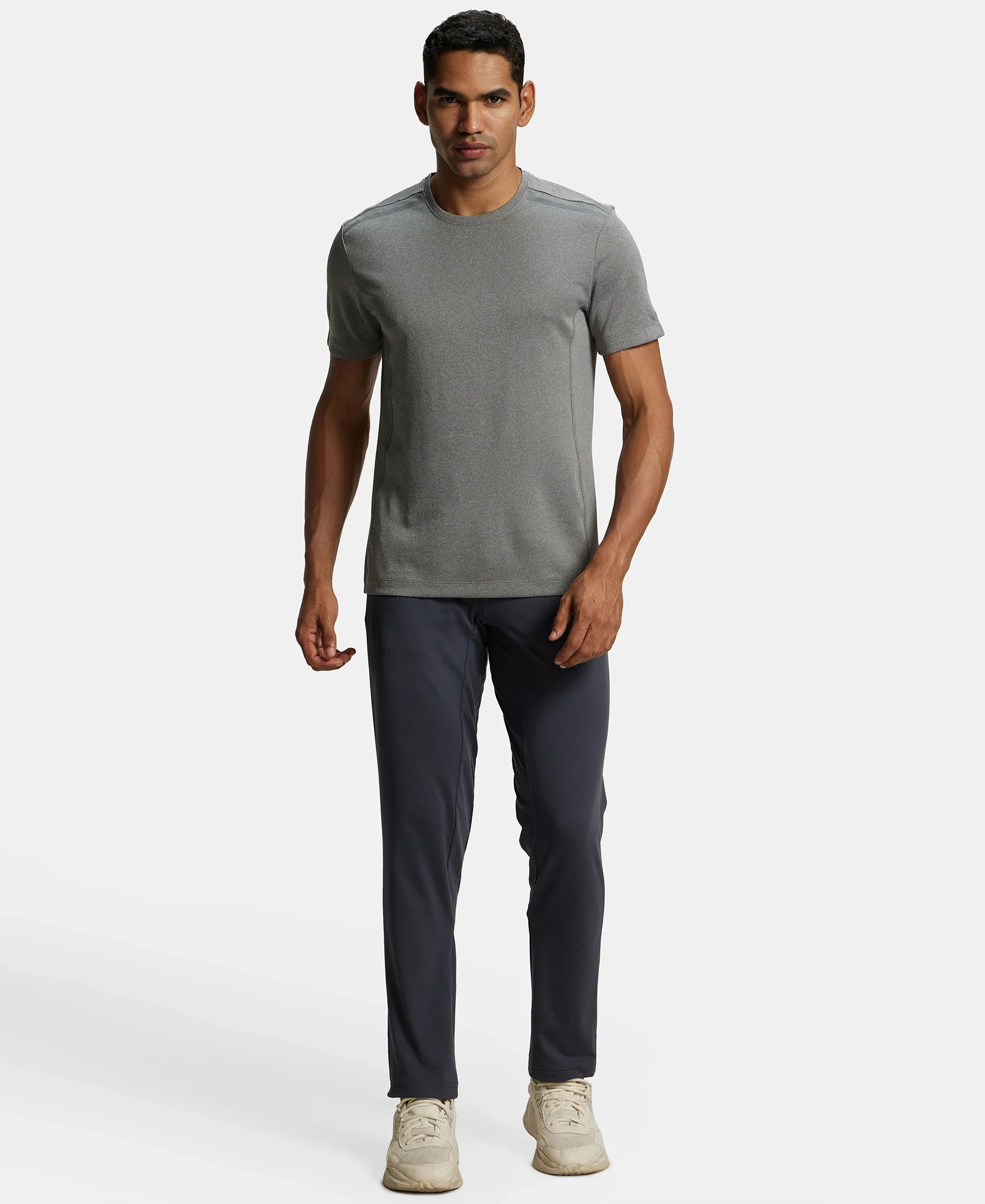 Soft Touch Microfiber Elastane Stretch Trackpant with Side Pockets and StayFresh Treatment - Graphite - Image 6