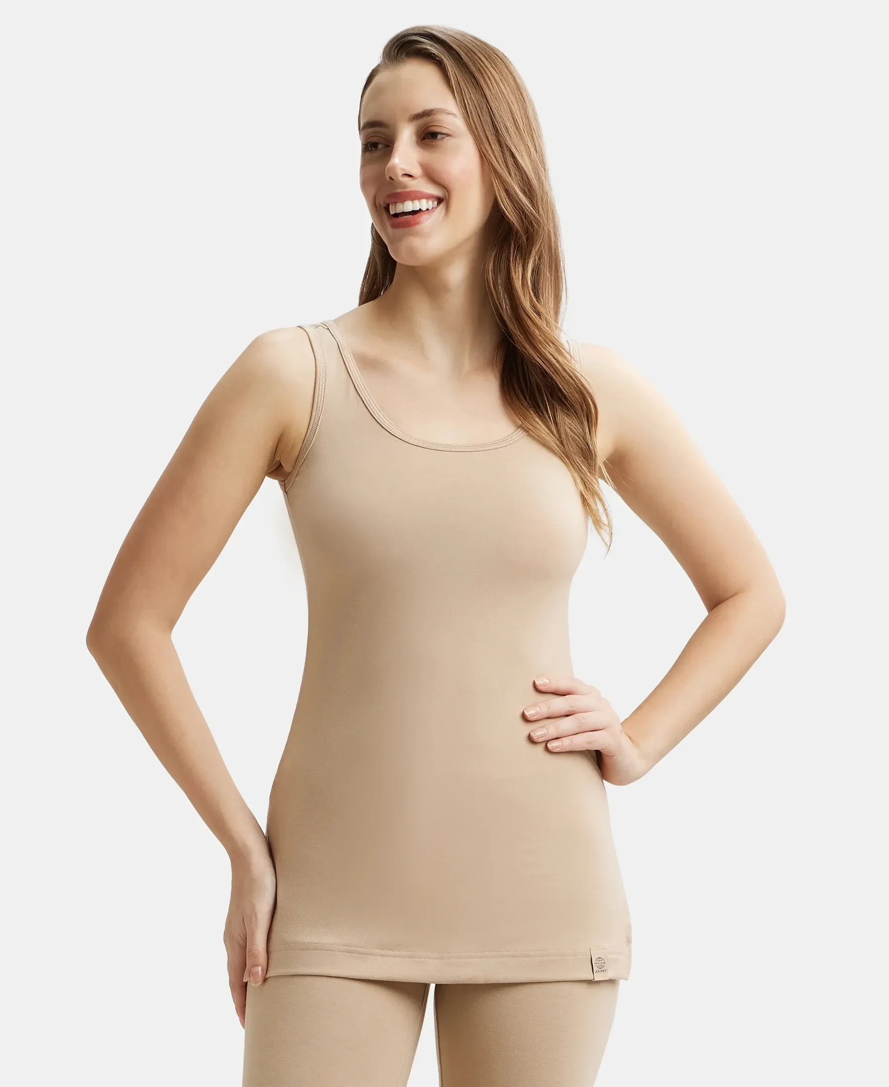 Soft Touch Microfiber Elastane Stretch Thermal Tank Top with StayWarm Technology - Skin - Image 5