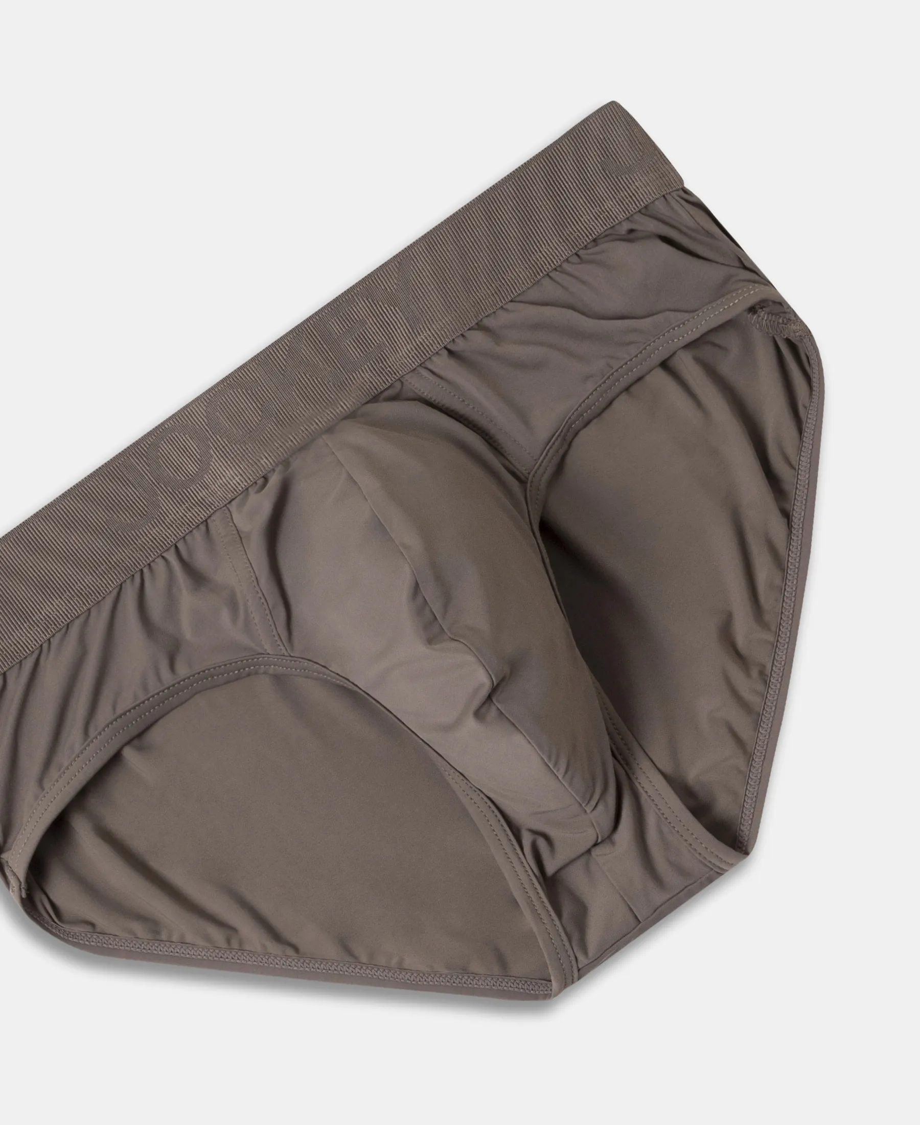 Soft Touch Recycled Microfiber Elastane Stretch Brief with Ultrasoft Waistband - Dark Khaki - Image 8