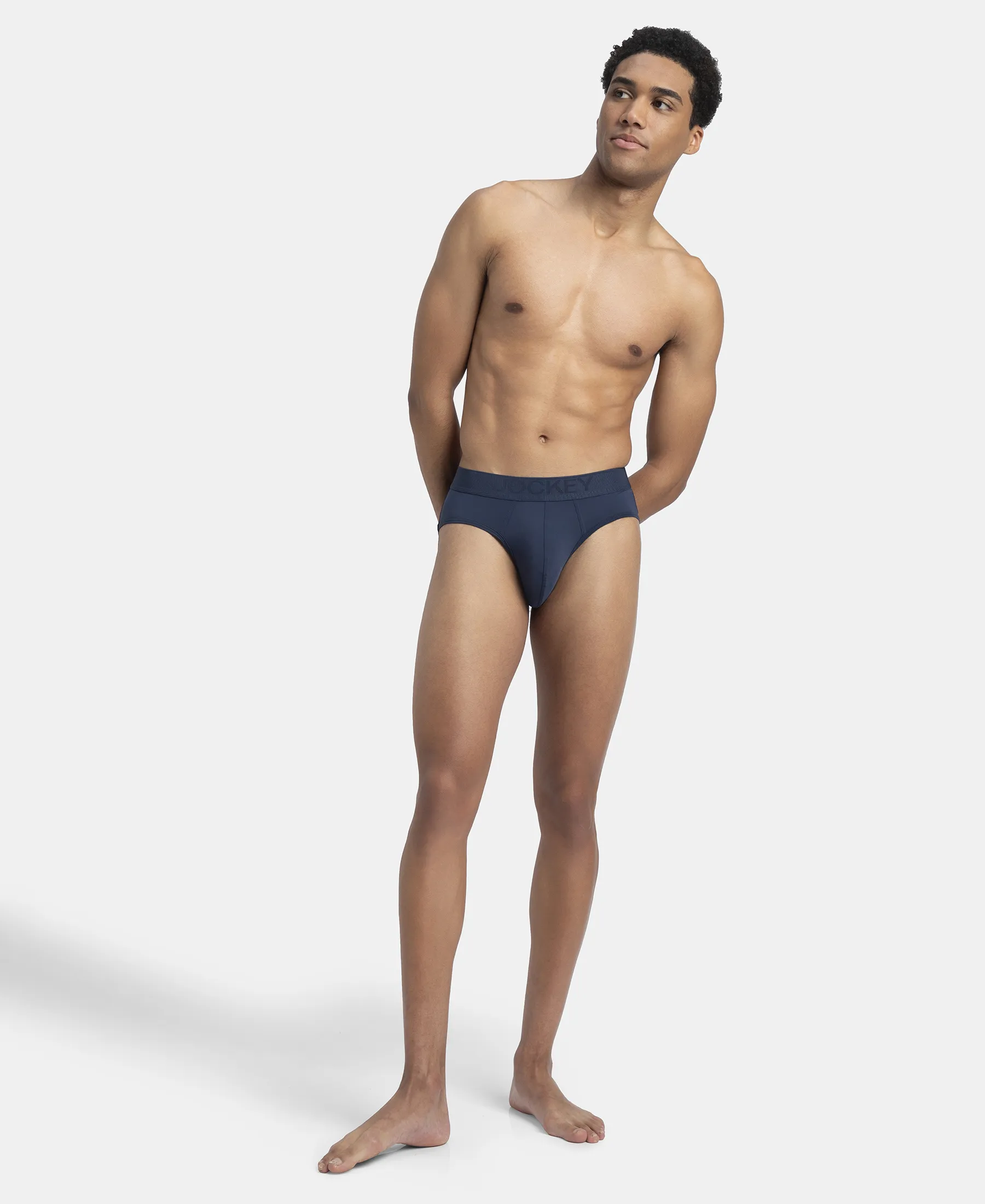 Soft Touch Recycled Microfiber Elastane Stretch Brief with Ultrasoft Waistband - Insignia Blue - Image 4