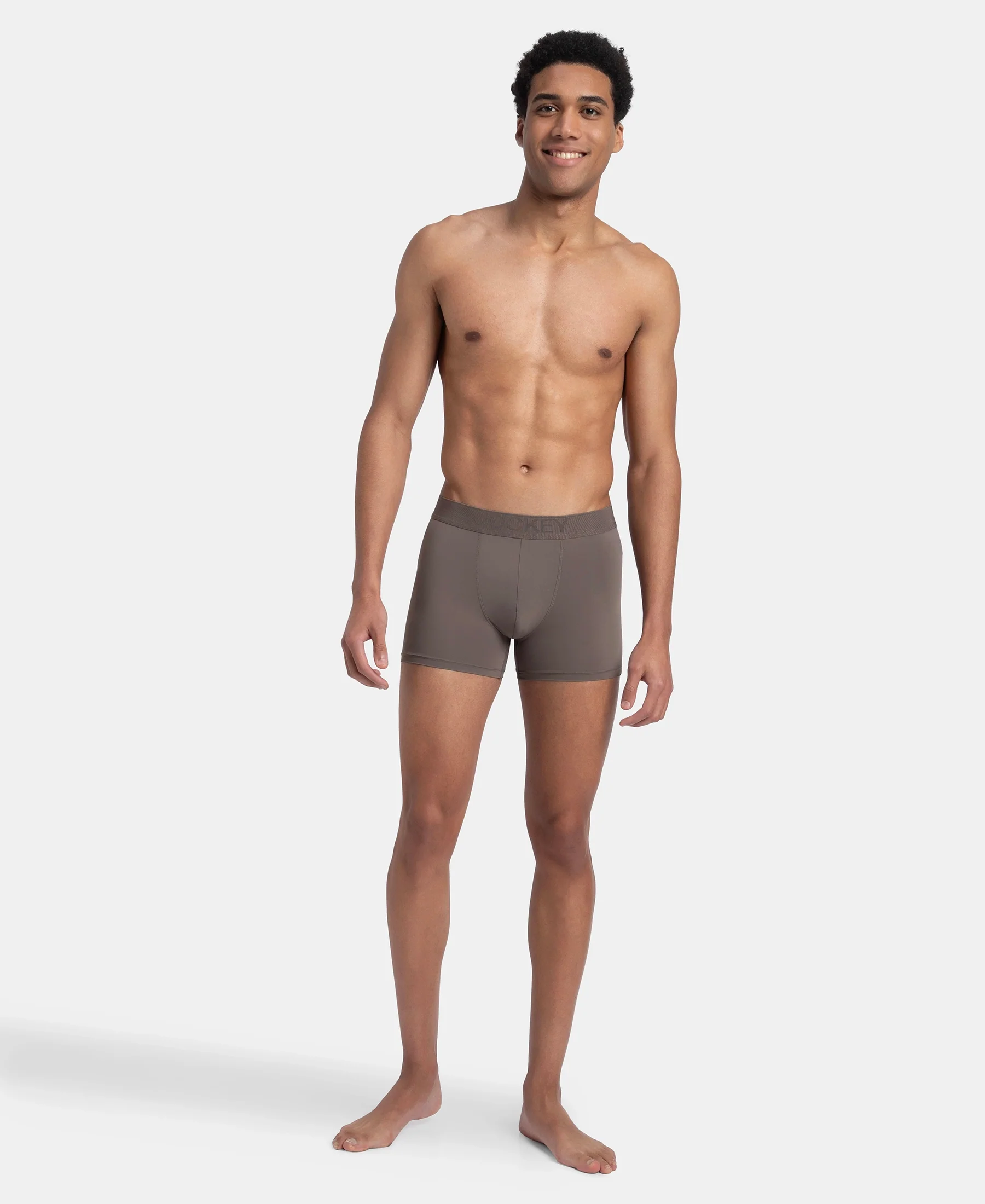 Soft Touch Recycled Microfiber Elastane Stretch Trunk with Ultrasoft Waistband - Dark Khaki - Image 4