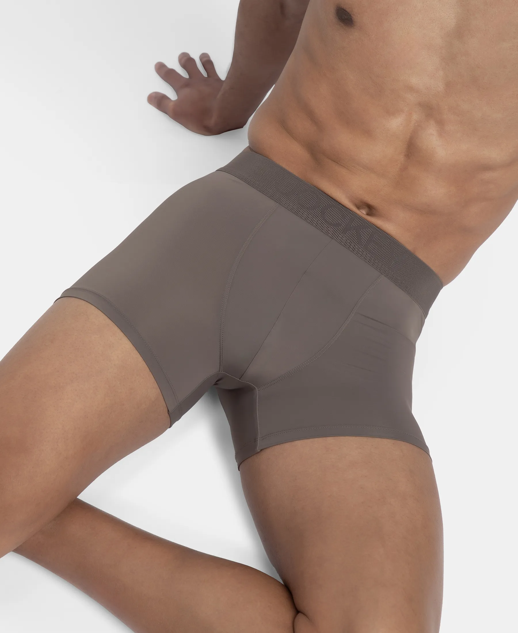 Soft Touch Recycled Microfiber Elastane Stretch Trunk with Ultrasoft Waistband - Dark Khaki - Image 5
