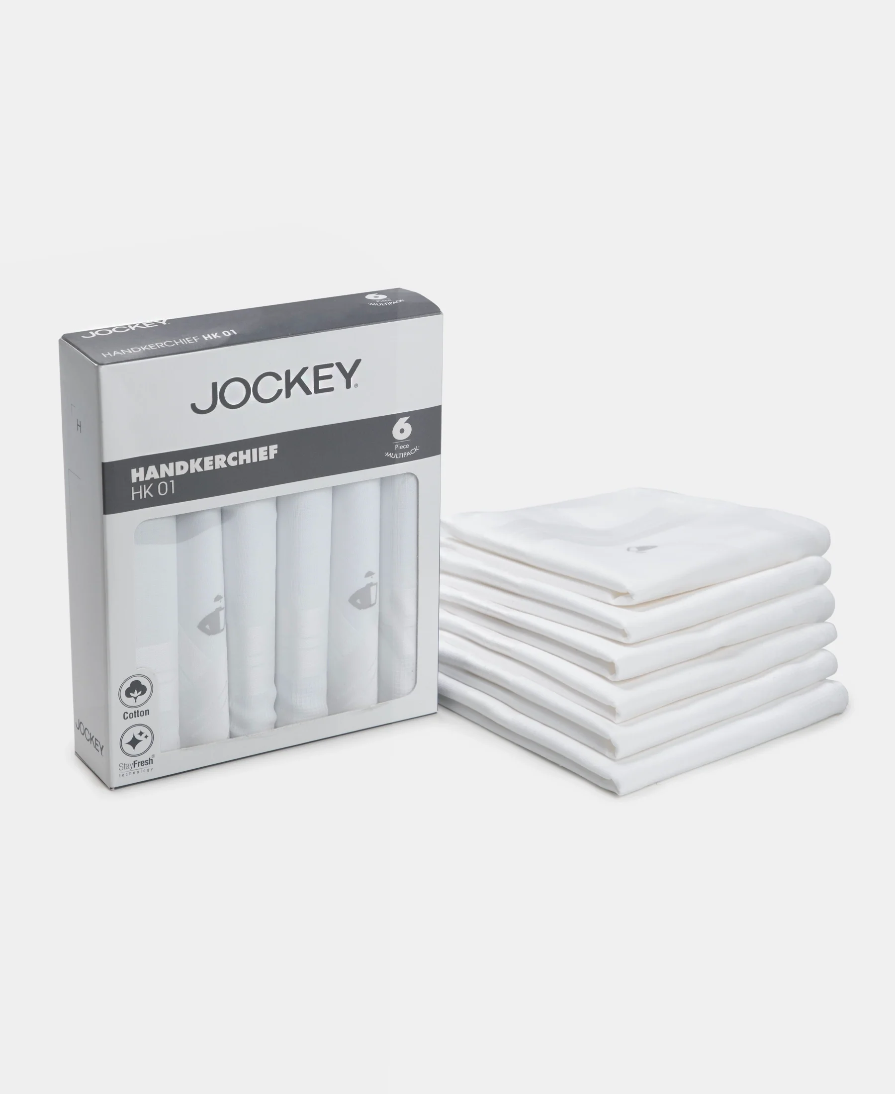 Super Combed Cotton Handkerchief with Stay Fresh Properties - White (Pack of 6) - Image 5