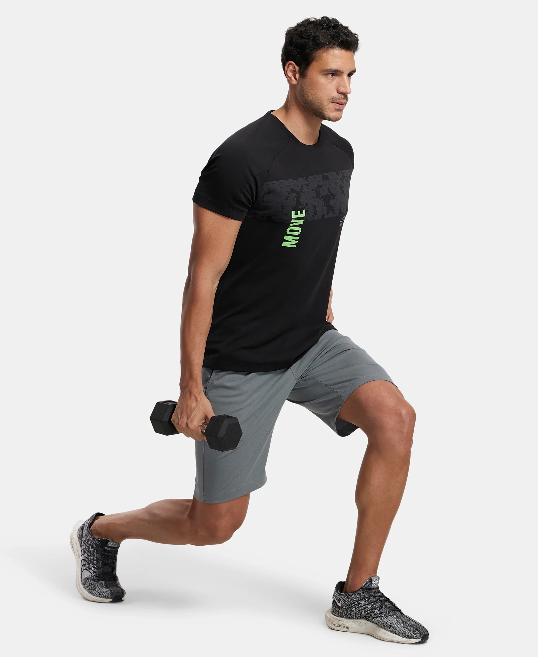 Super Combed Cotton Blend Graphic Printed Round Neck Half Sleeve T-Shirt with Stay Fresh Treatment - Black Printed - Image 6