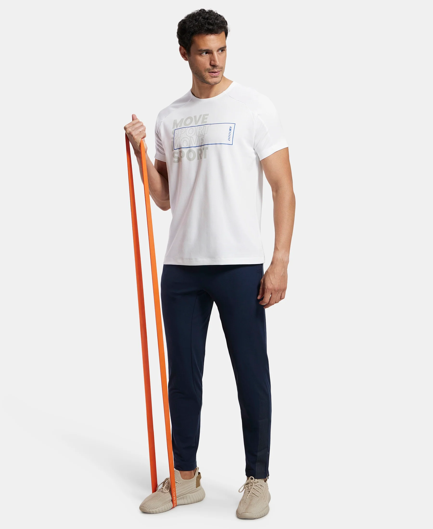 Super Combed Cotton Blend Graphic Printed Round Neck Half Sleeve T-Shirt with Stay Fresh Treatment - White Printed - Image 6