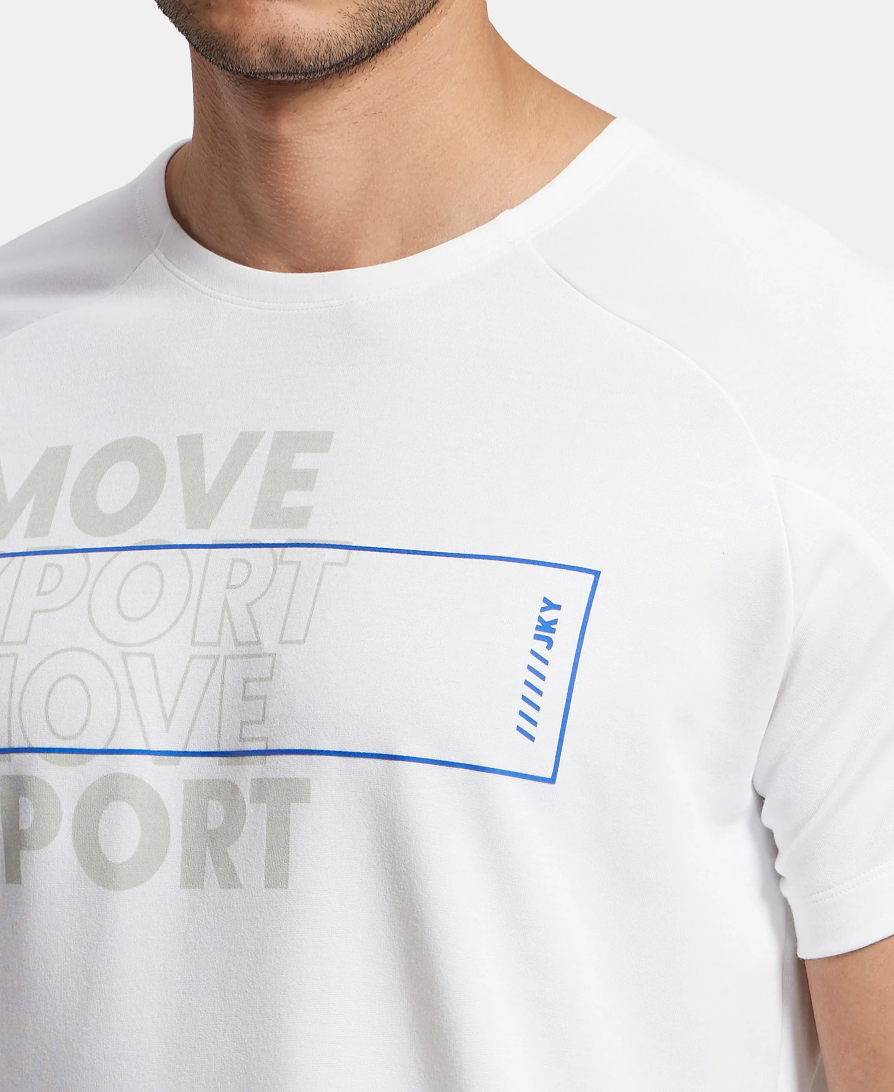 Super Combed Cotton Blend Graphic Printed Round Neck Half Sleeve T-Shirt with Stay Fresh Treatment - White Printed - Image 7