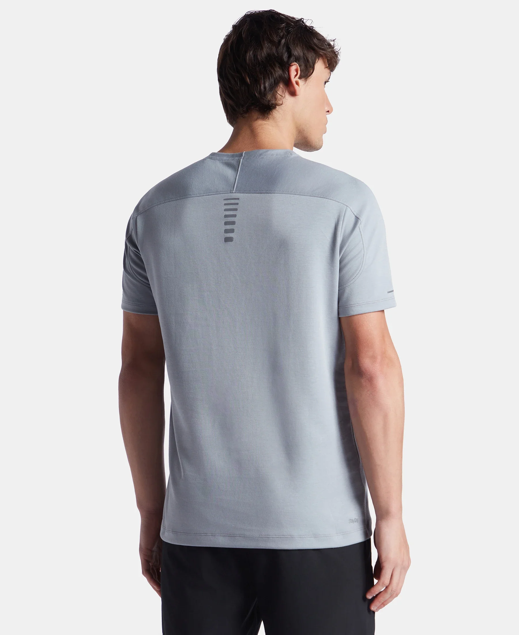 Super Combed Cotton Blend Solid Round Neck Half Sleeve T-Shirt with Breathable Mesh - Weathervane - Image 3
