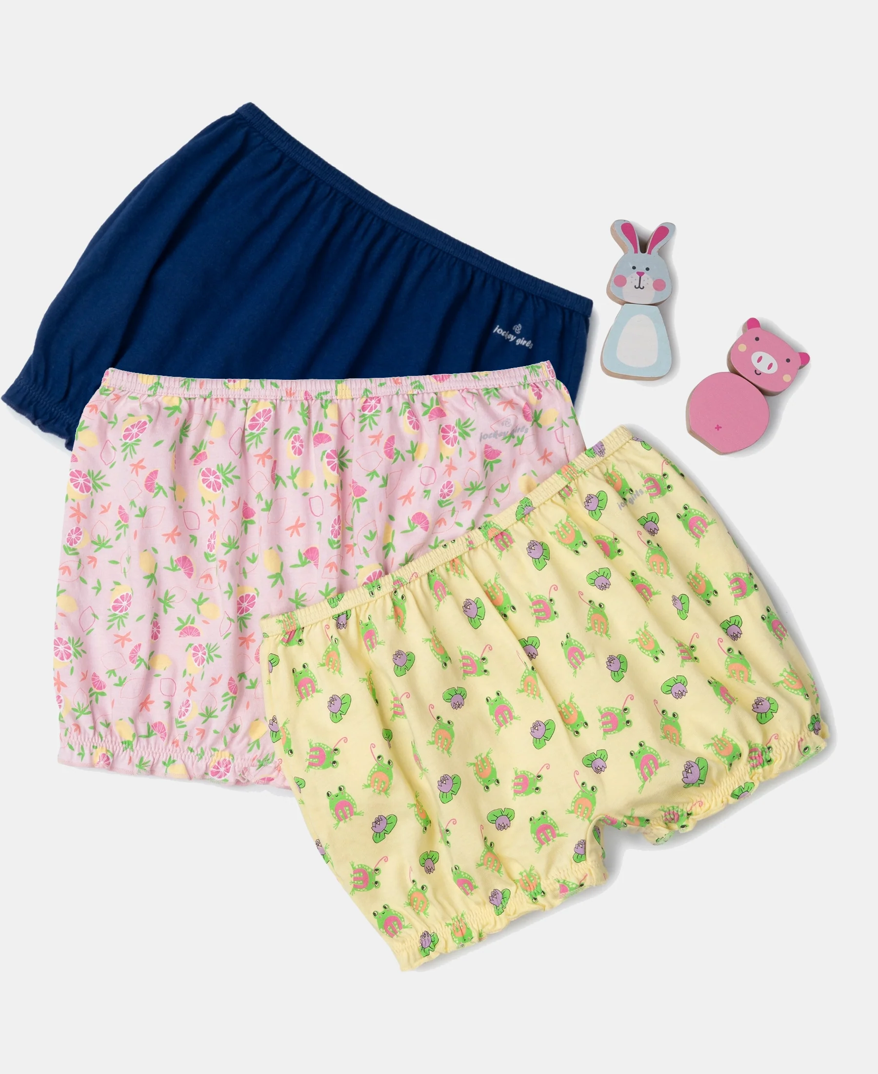 Super Combed Cotton Bloomers with Ultrasoft Waistband - Fairy Tale, Blue Depths & Lemon Meringue (Pack of 3) - Image 5
