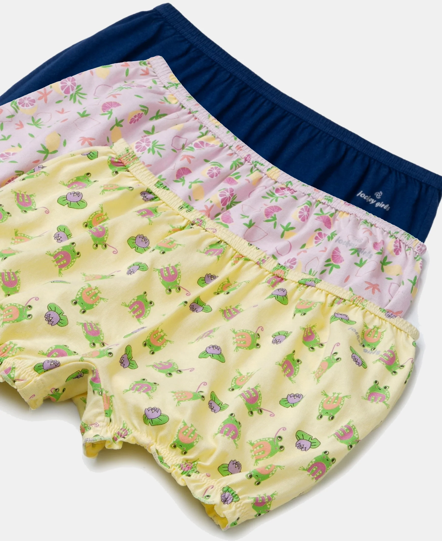 Super Combed Cotton Bloomers with Ultrasoft Waistband - Fairy Tale, Blue Depths & Lemon Meringue (Pack of 3) - Image 9