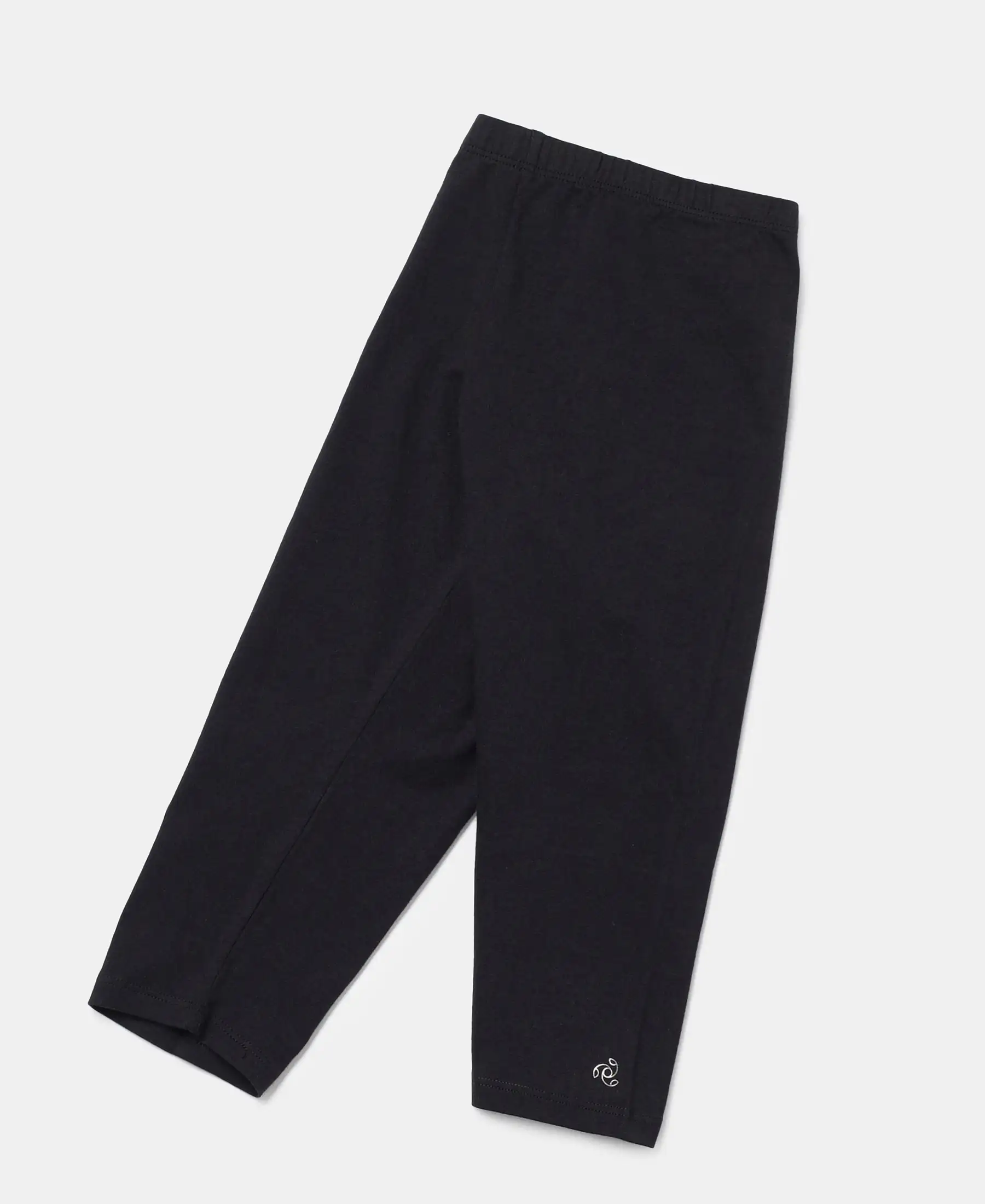 Girl's Super Combed Cotton Elastane Stretch Capri - Black - Image 5