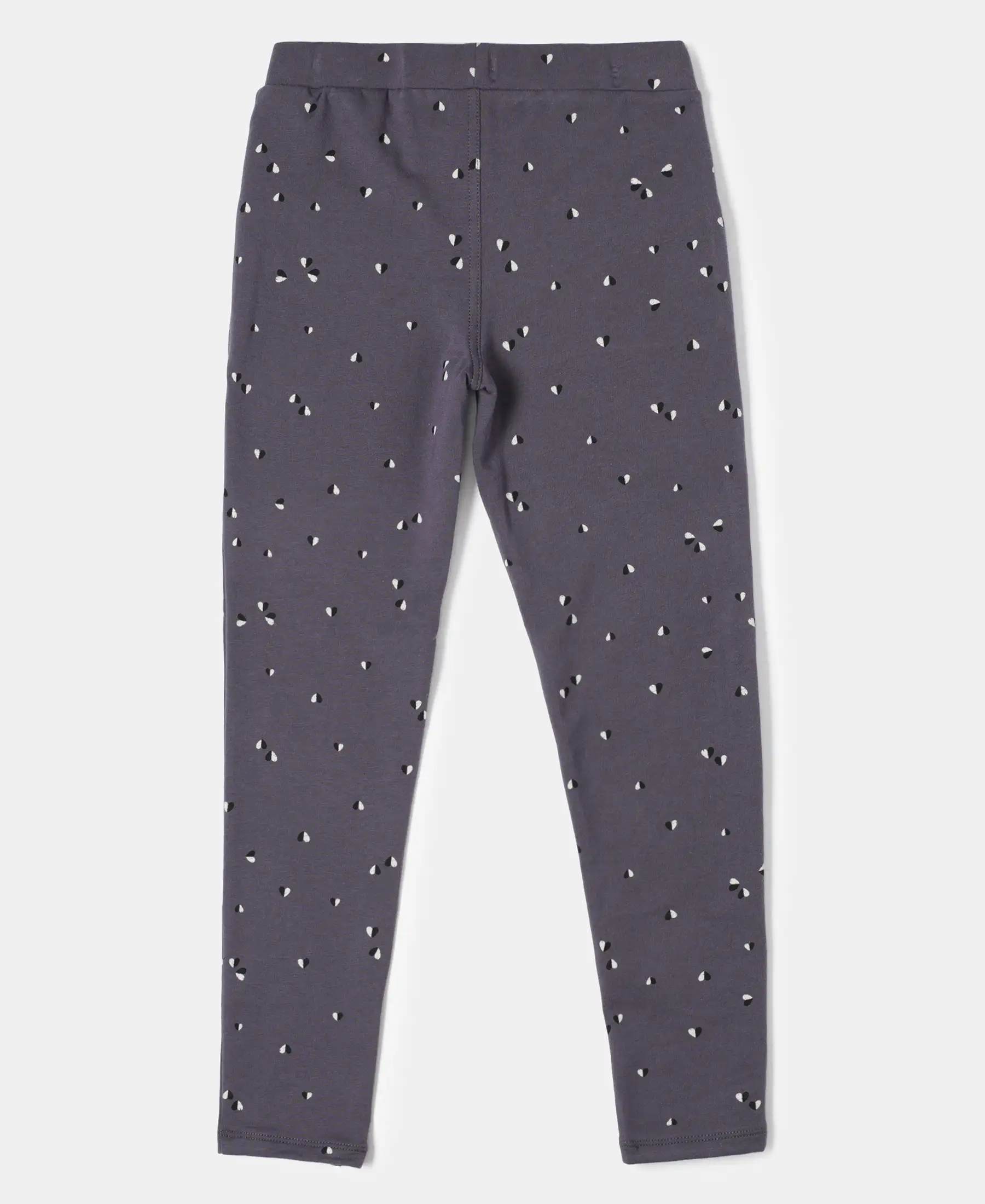 Girl's Super Combed Cotton Elastane Stretch French Terry Printed Jeggings - Periscope Print - Image 2