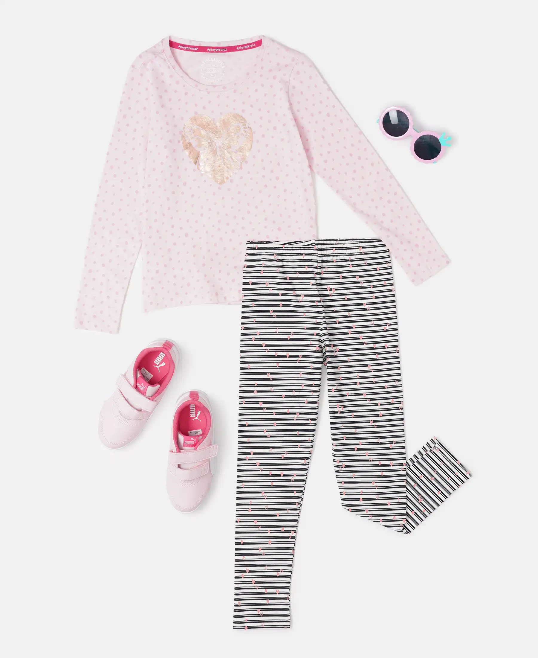 Girl's Super Combed Cotton Elastane Stretch Leggings - Gardenia Print - Image 4